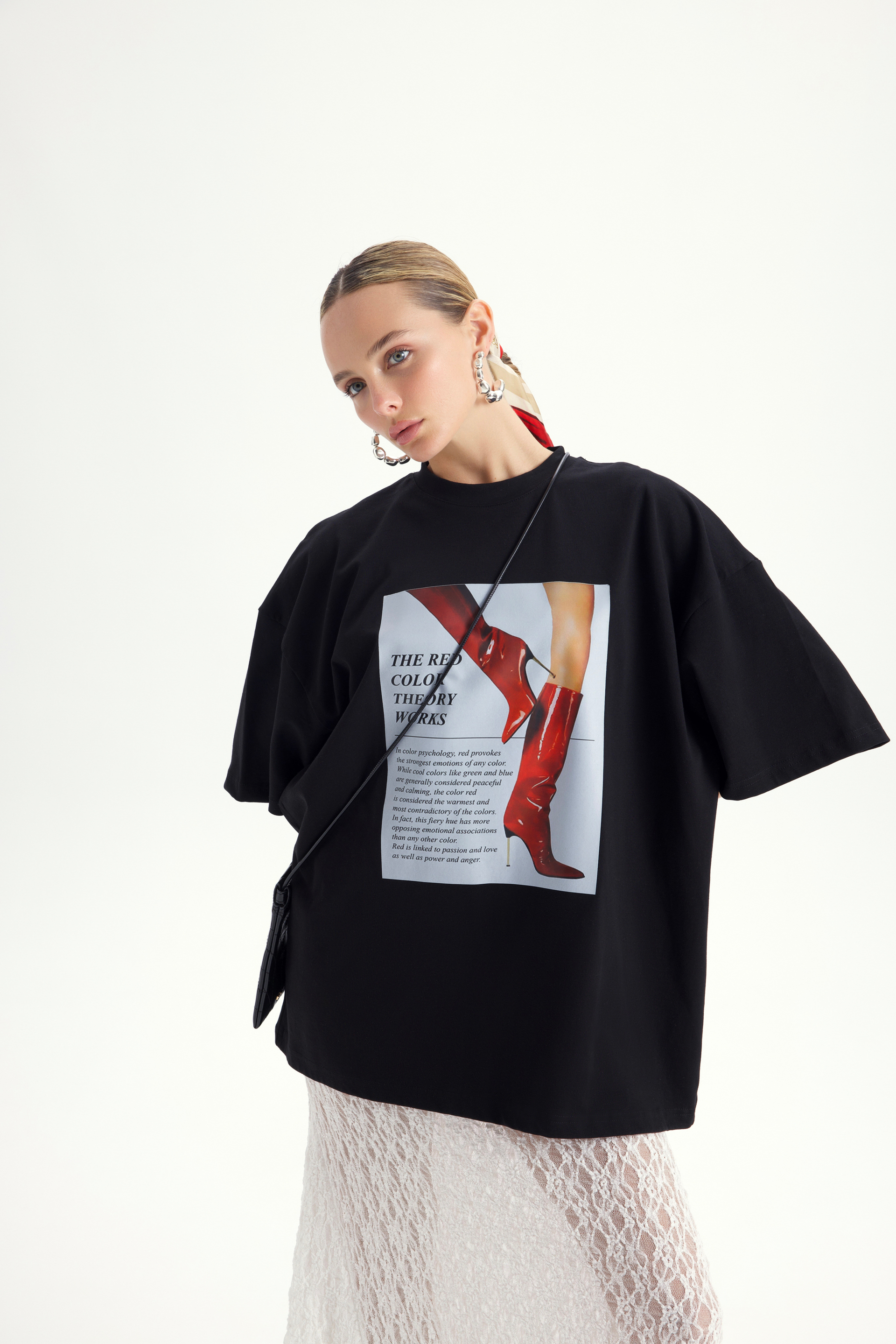 Theory Oversize Siyah T-Shirt