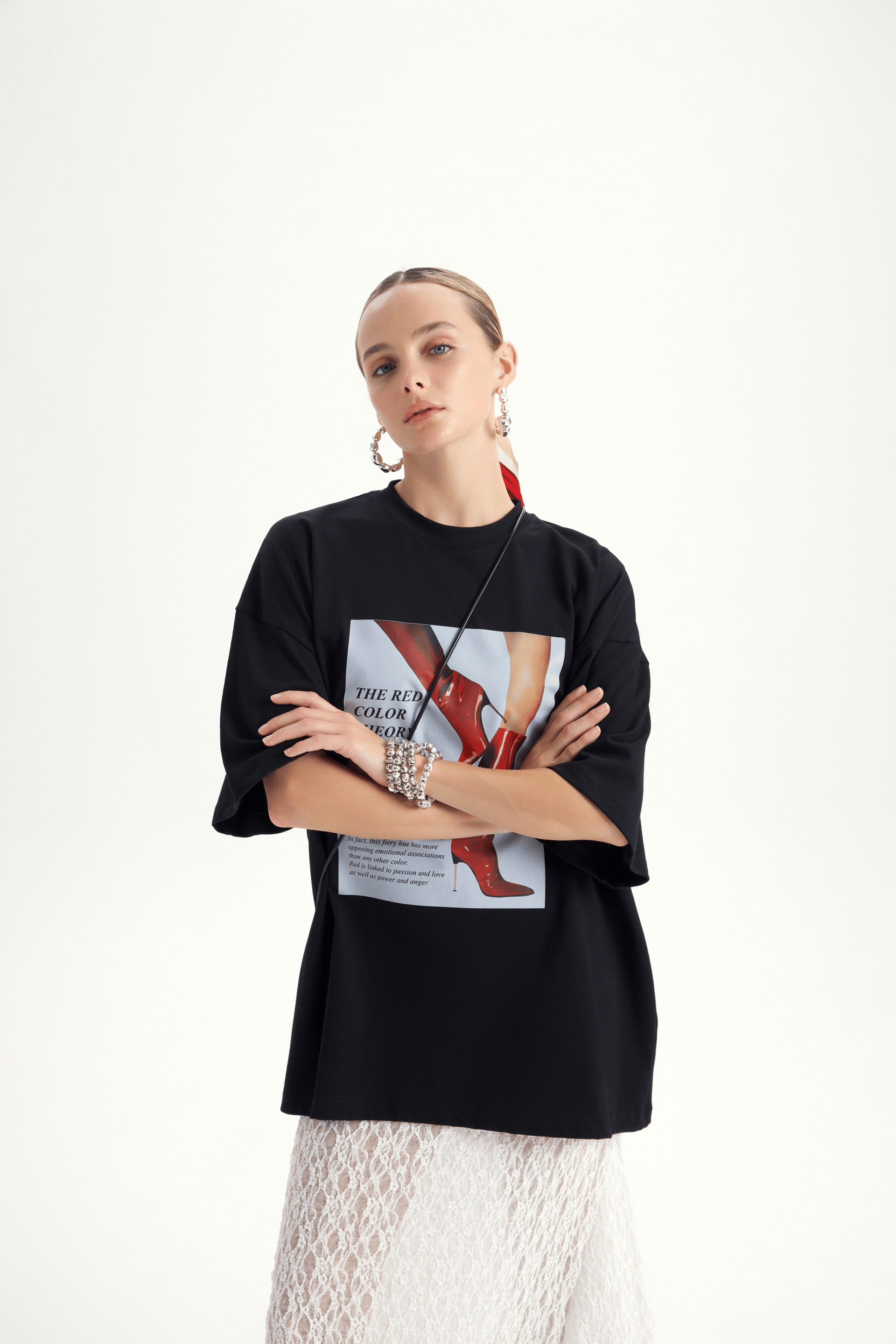 Theory Oversize Siyah T-Shirt