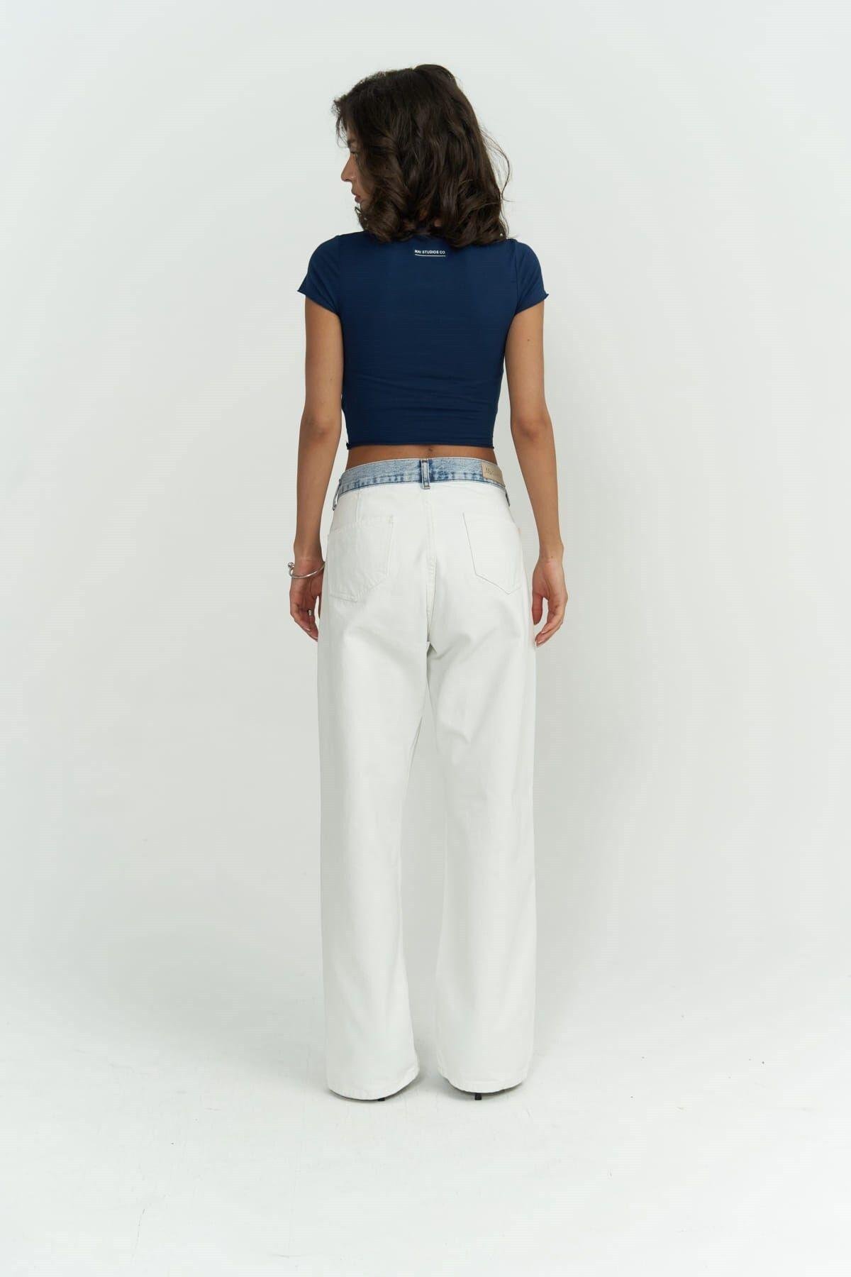 Toppin İndigo Penye Crop