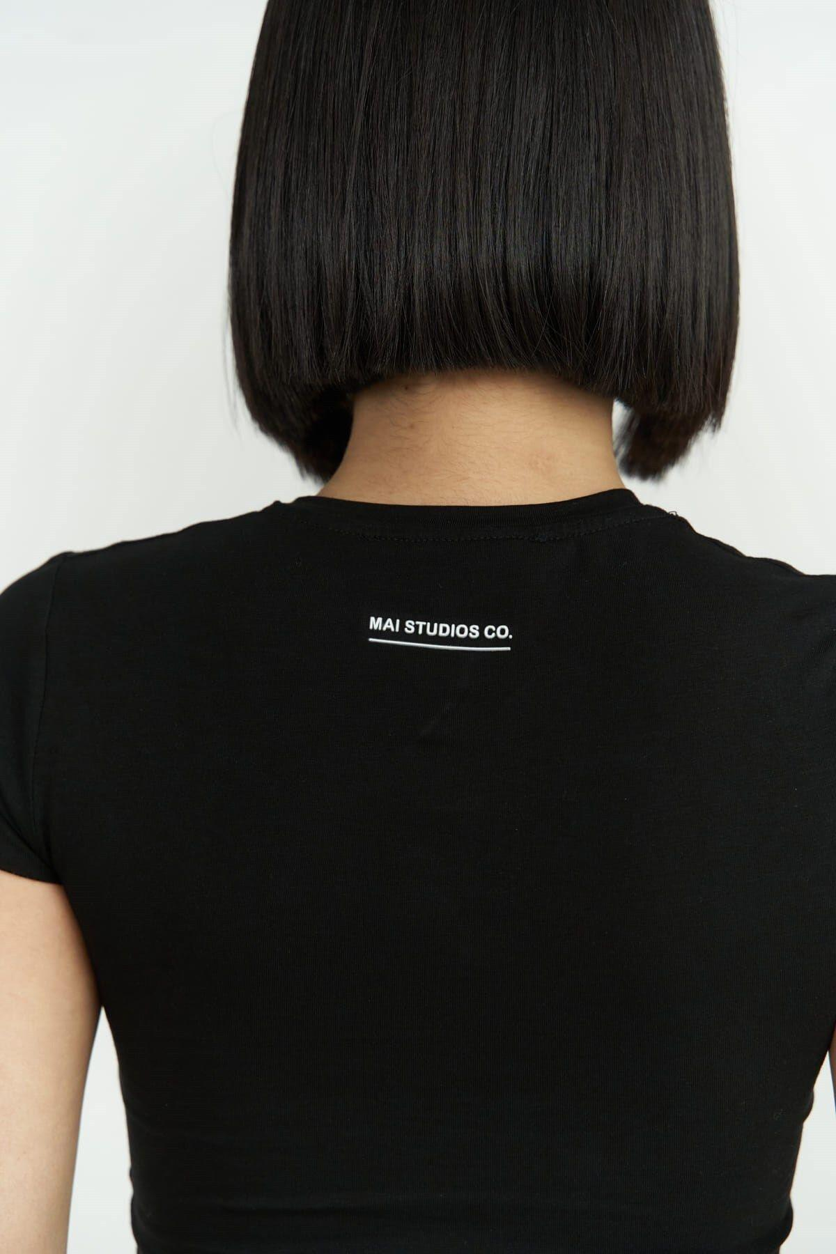 Toppin Siyah Penye Crop