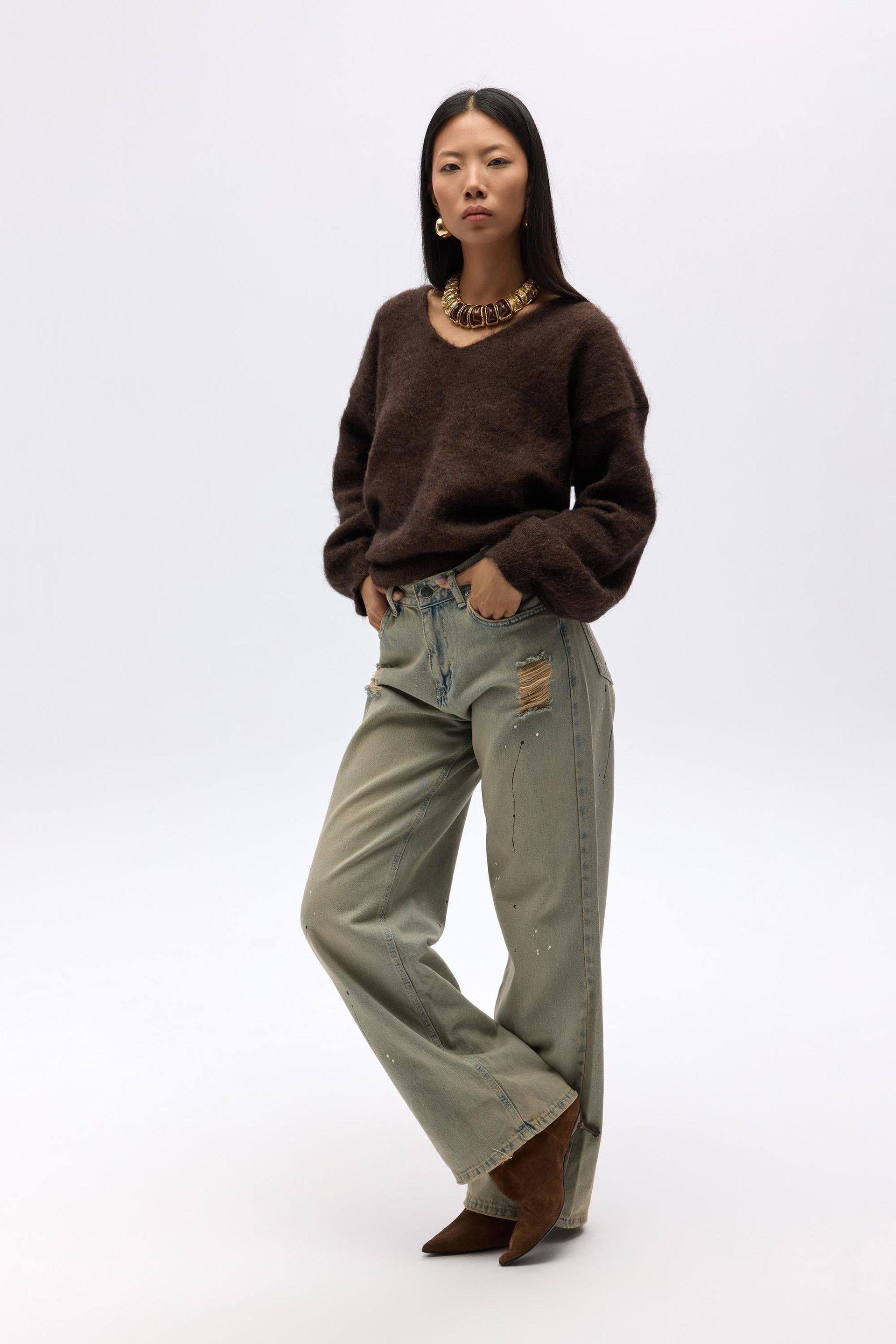 Touch Dusty Green Jean Pants