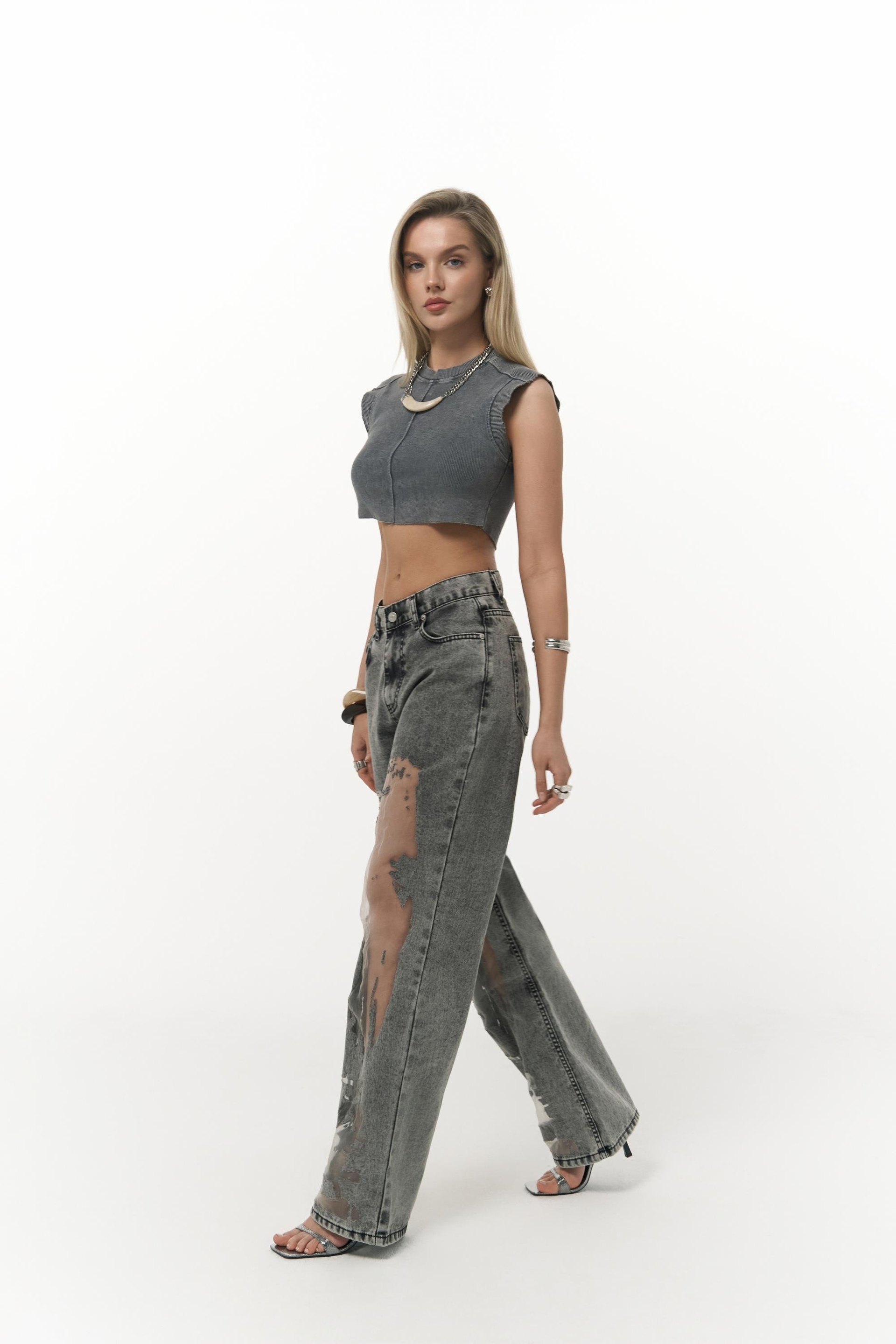 Trixie Füme Transparan Jean Pantolon