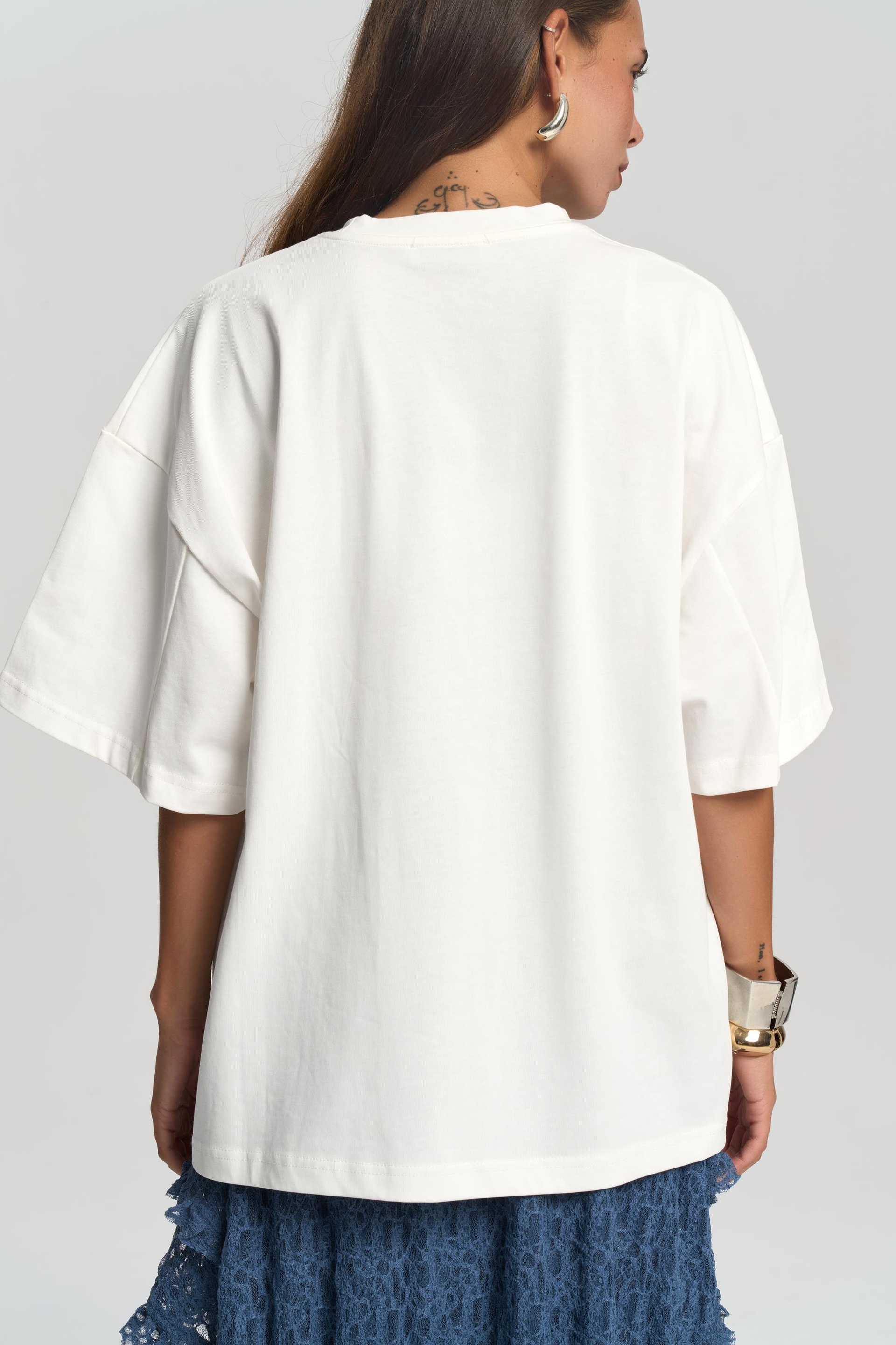 Twenty Two Oversize Beyaz T-Shirt