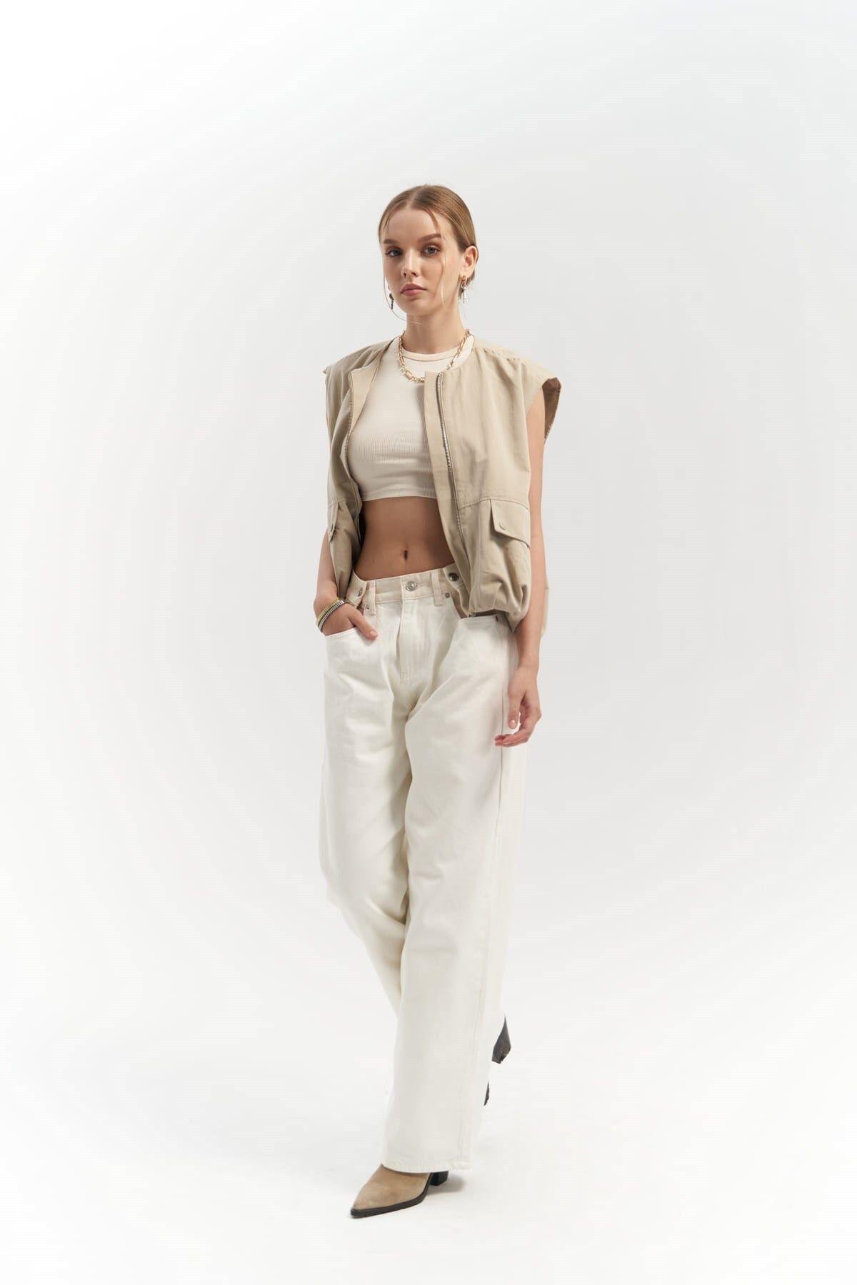 Unique Ekru / Bej Jean Pantolon