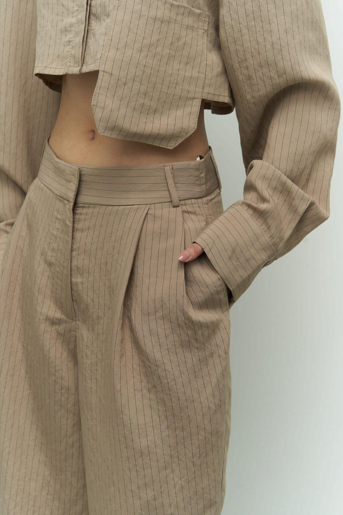 Valente Vizon Crop Gömlek Pantolon Takım