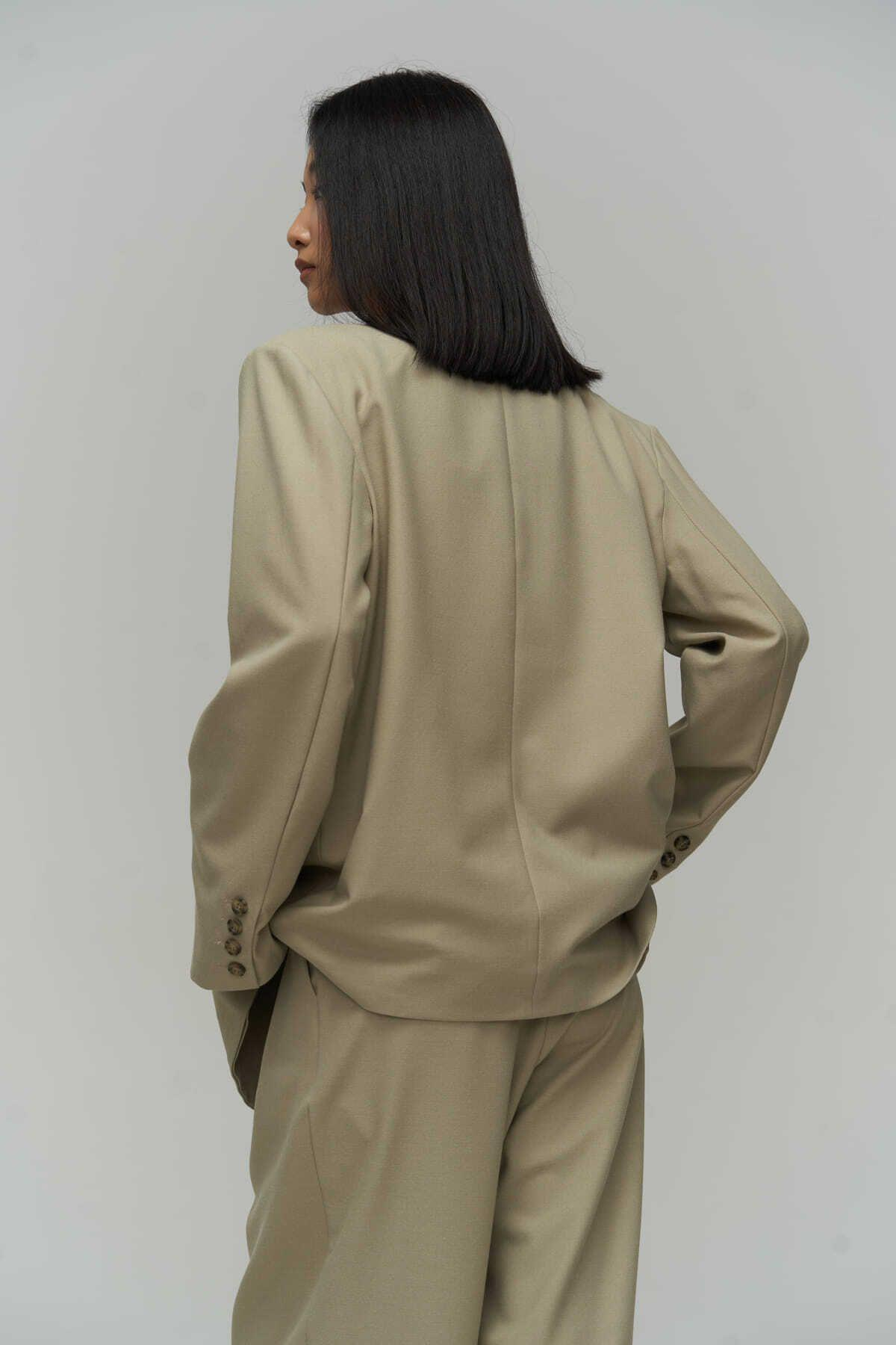 Mai Vanya Olive Green Blazer Suit