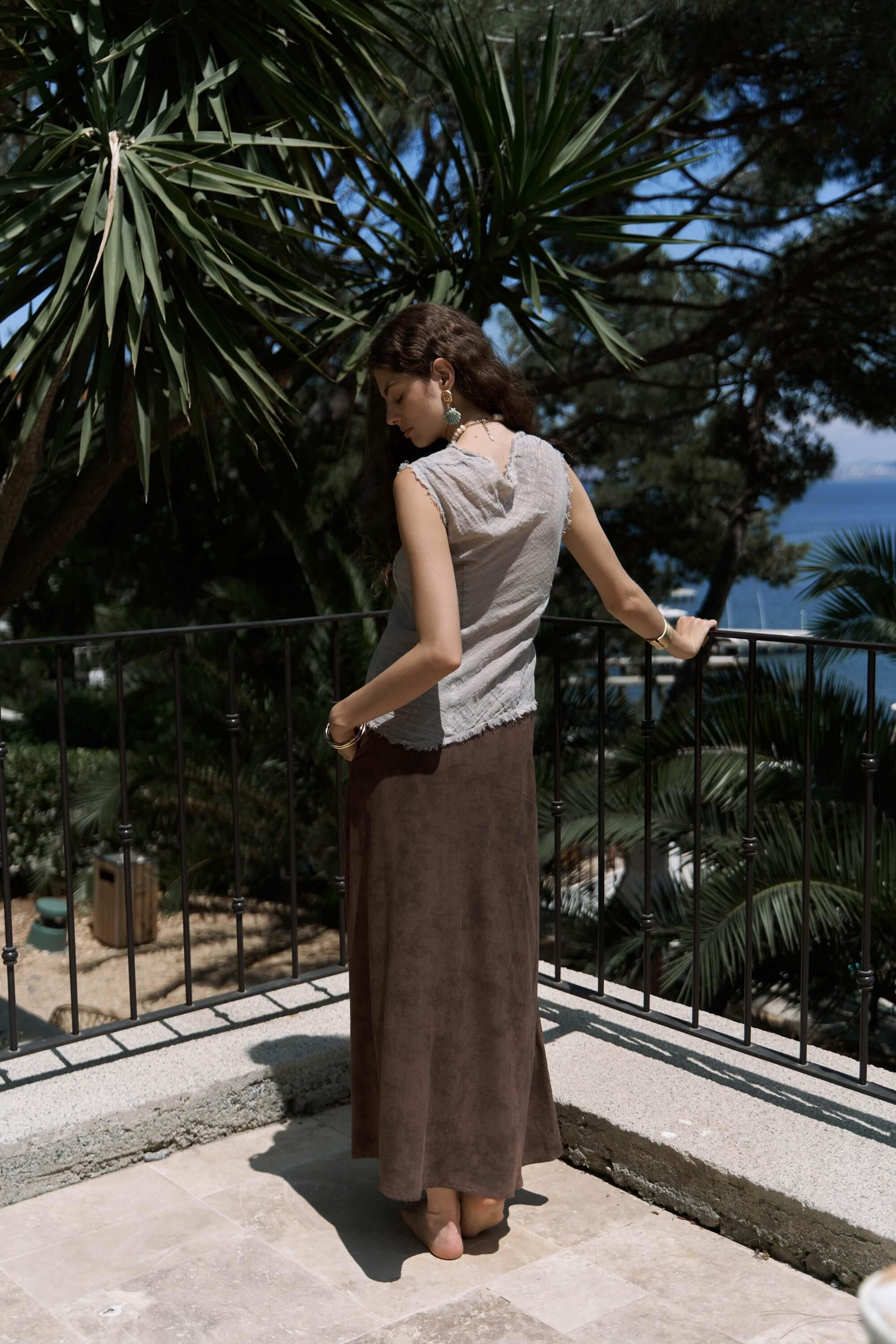 Veilinas Asimetrik Vizon Keten Crop