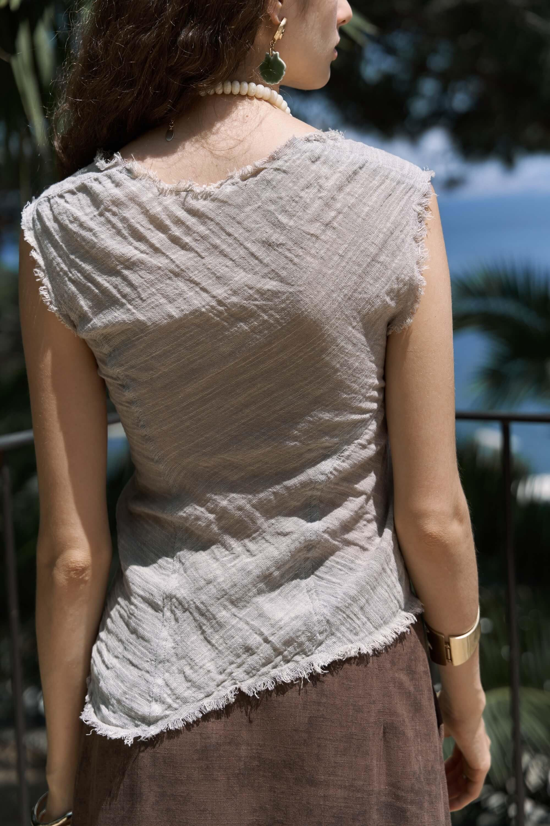 Veilinas Asimetrik Vizon Keten Crop