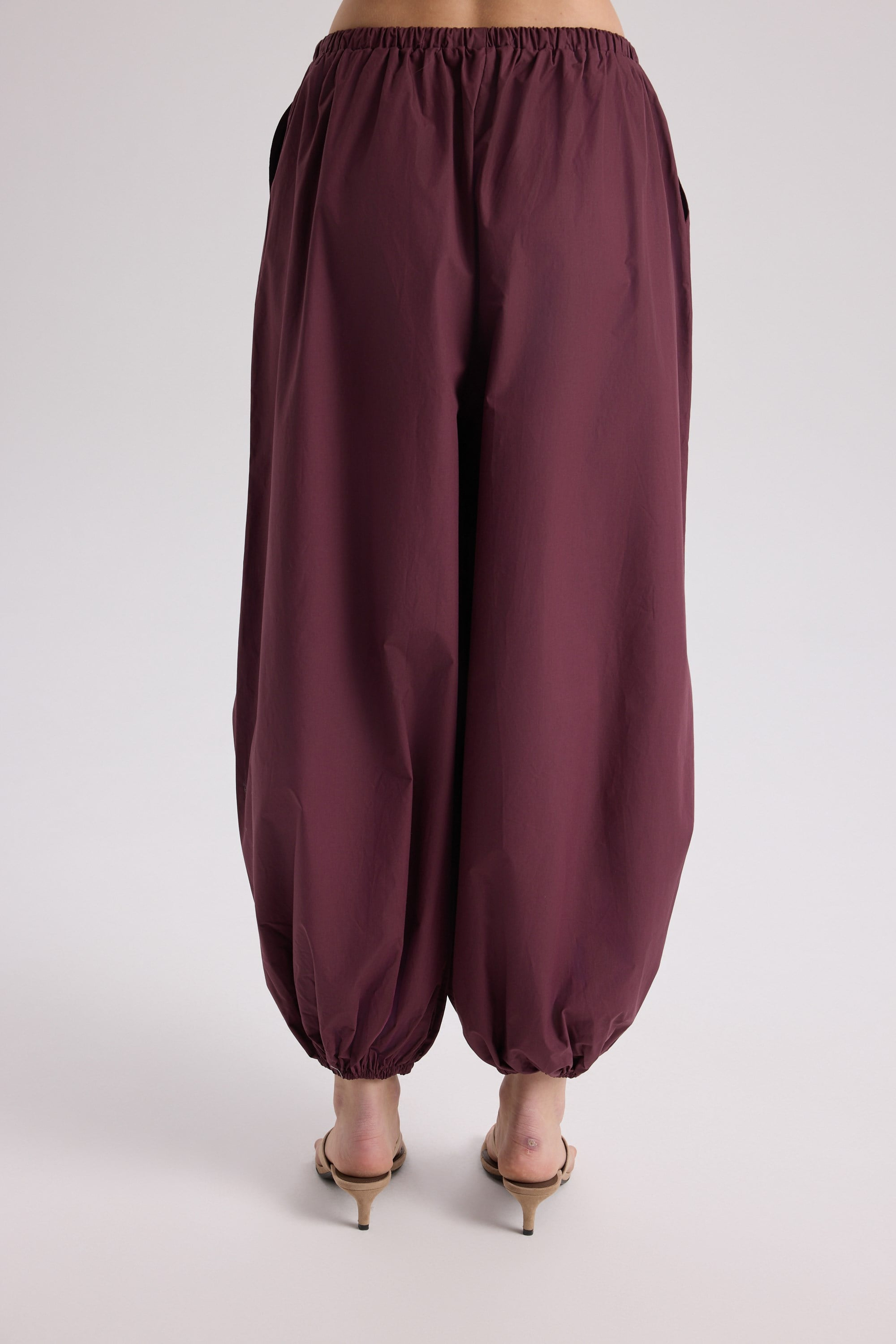 Velora Bordo Poplin Şalvar Pantolon