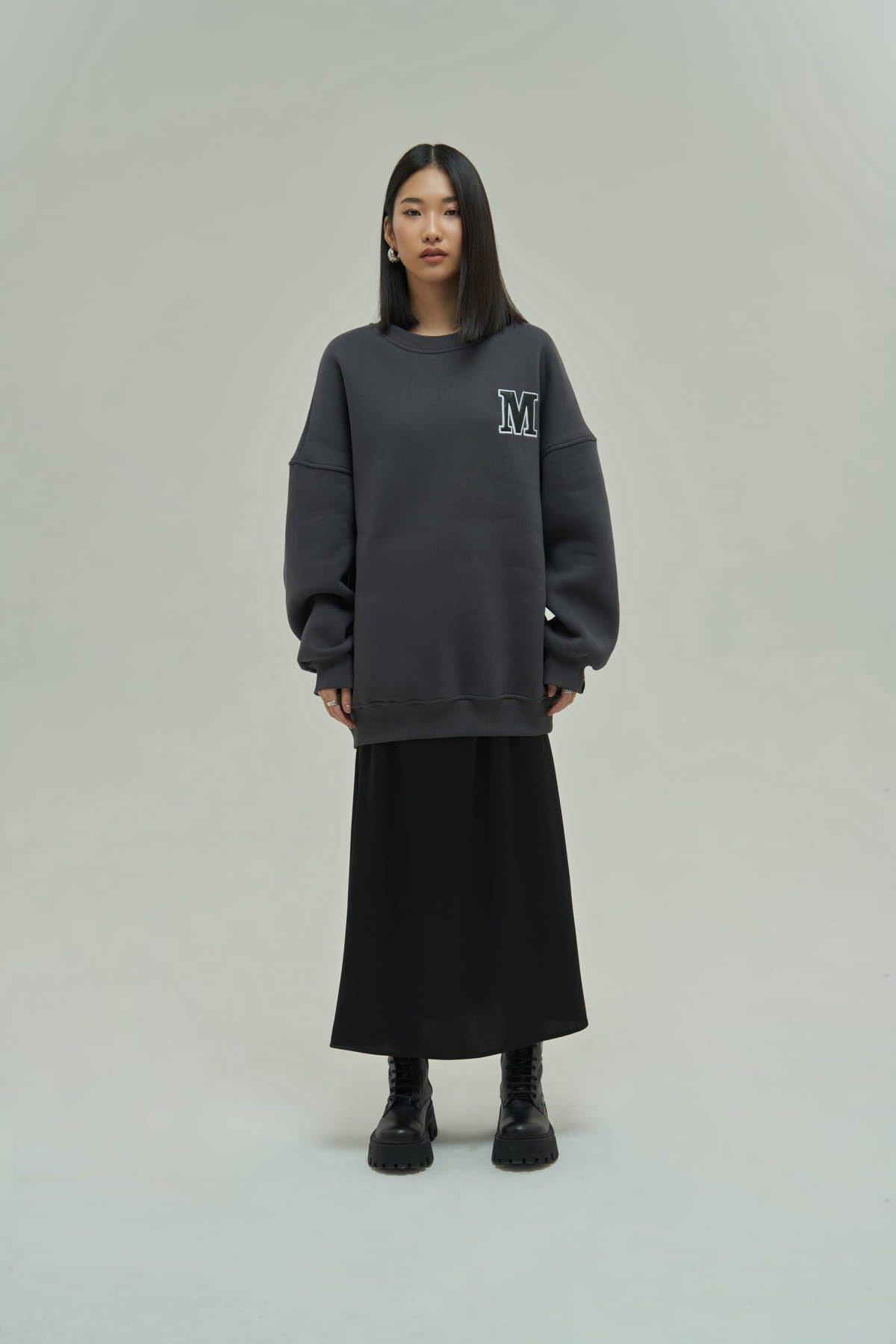 Mai Collection Venera Anthracite Oversize Sweatshirt