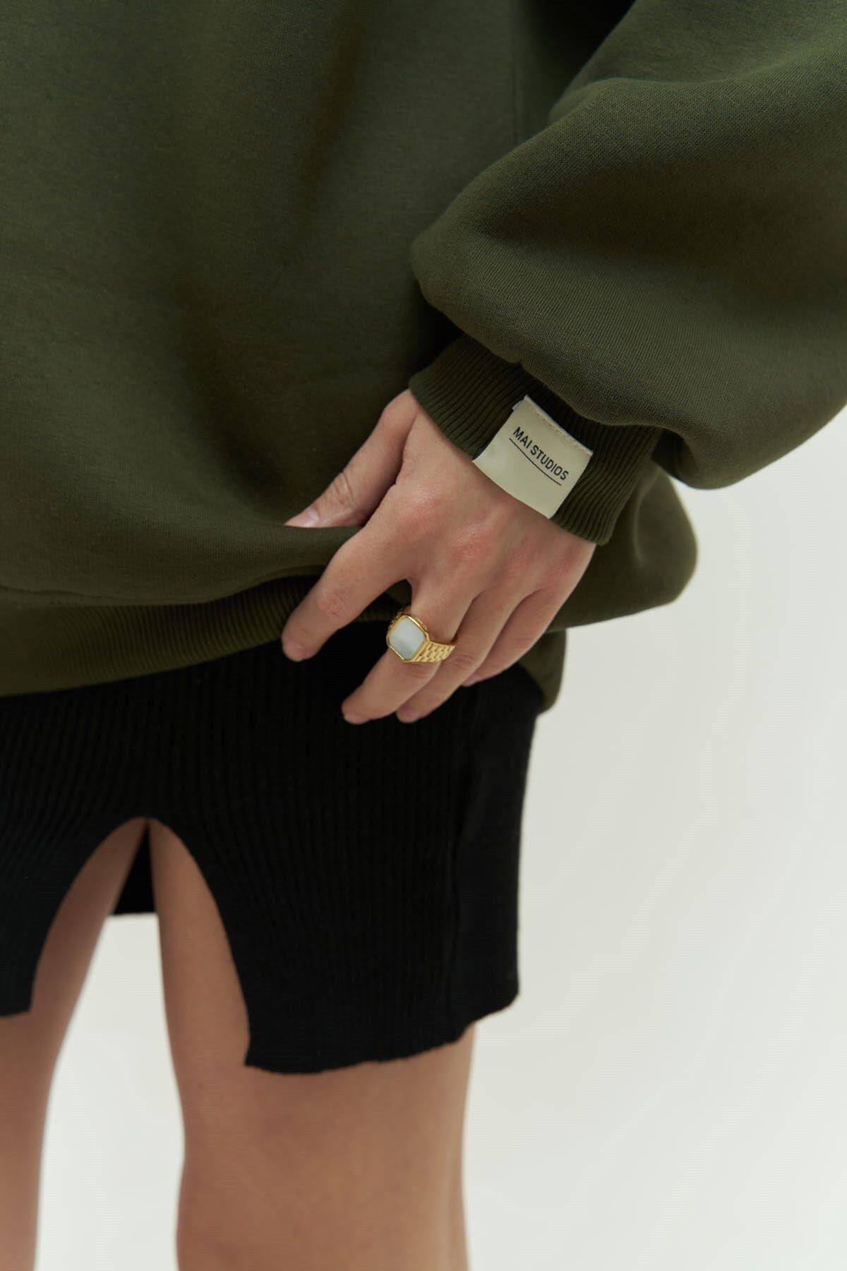 Venera Koyu Haki Oversize Sweatshirt