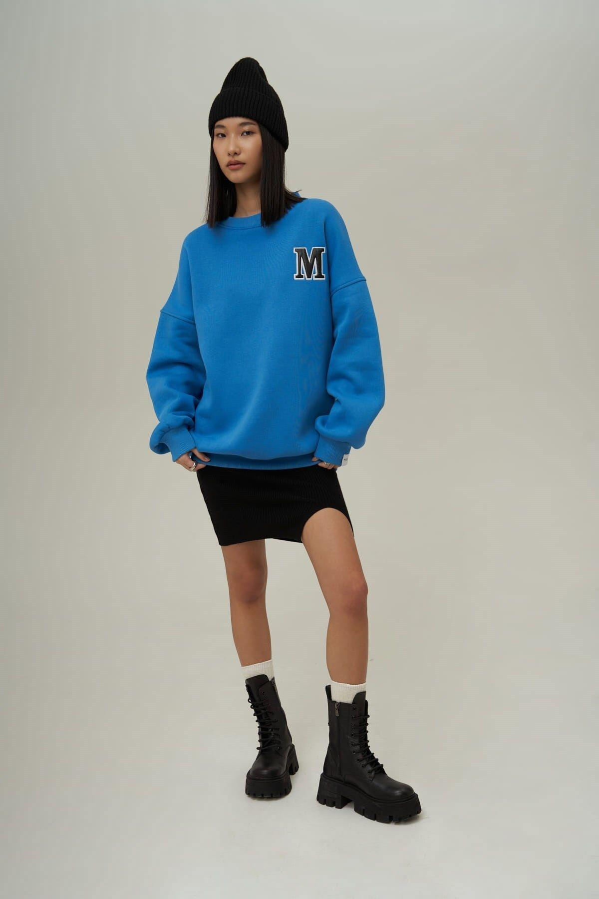 Mai Collection Venera Blue Oversize Sweatshirt