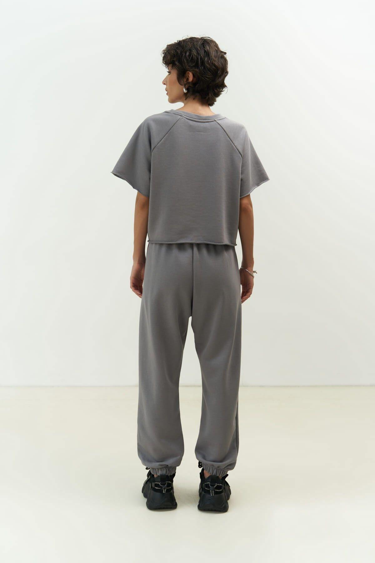 Vero Gray Cropped Tracksuit