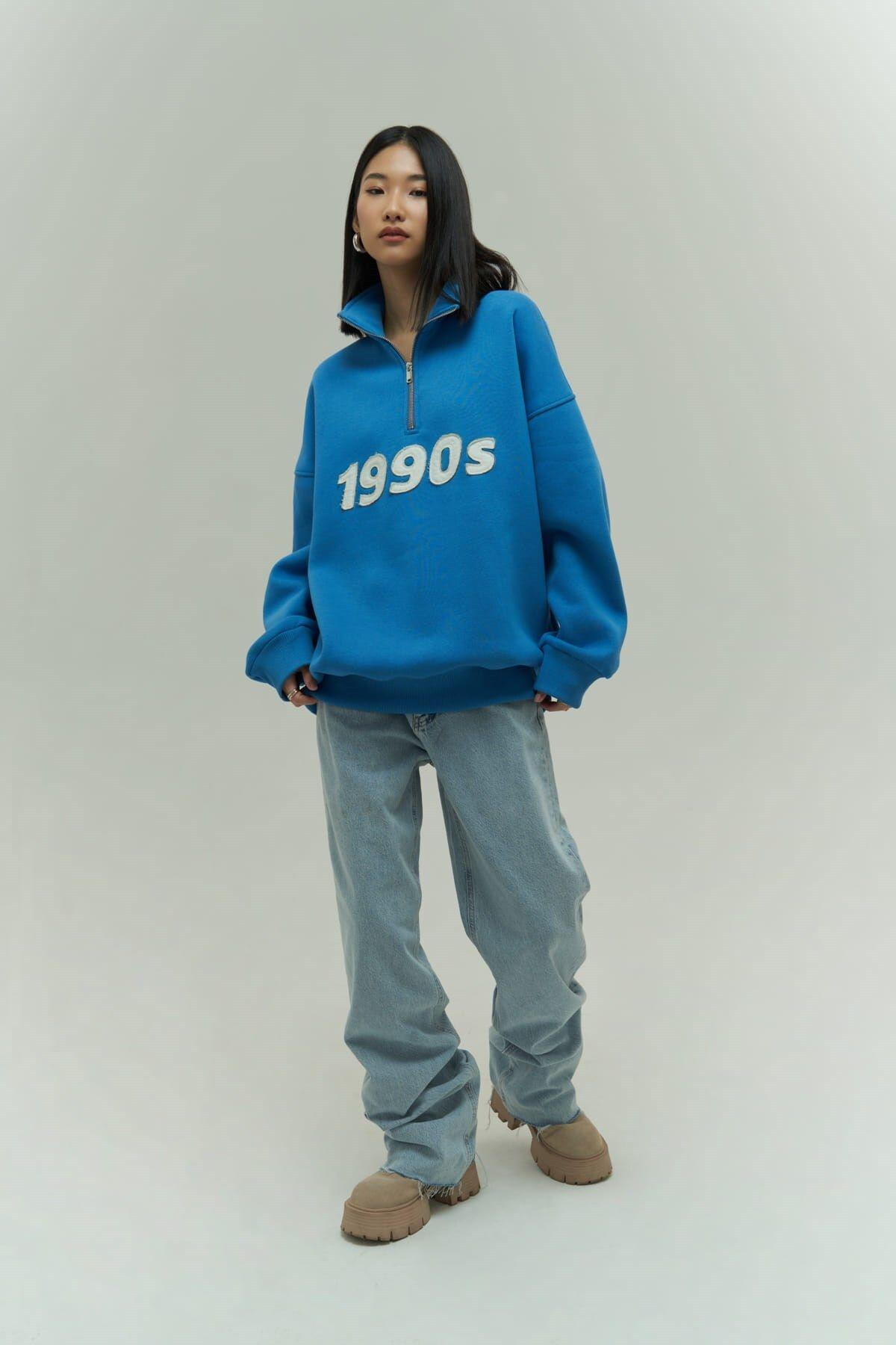 Vintage 1990 Mavi Oversize Sweatshirt