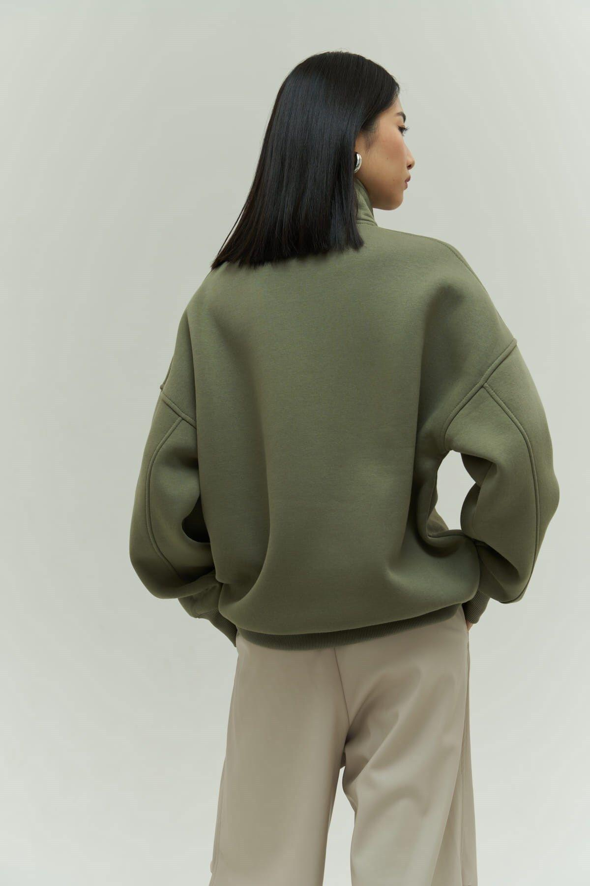 Mai Collection Vintage 1990 Light Khaki Oversize Sweatshirt