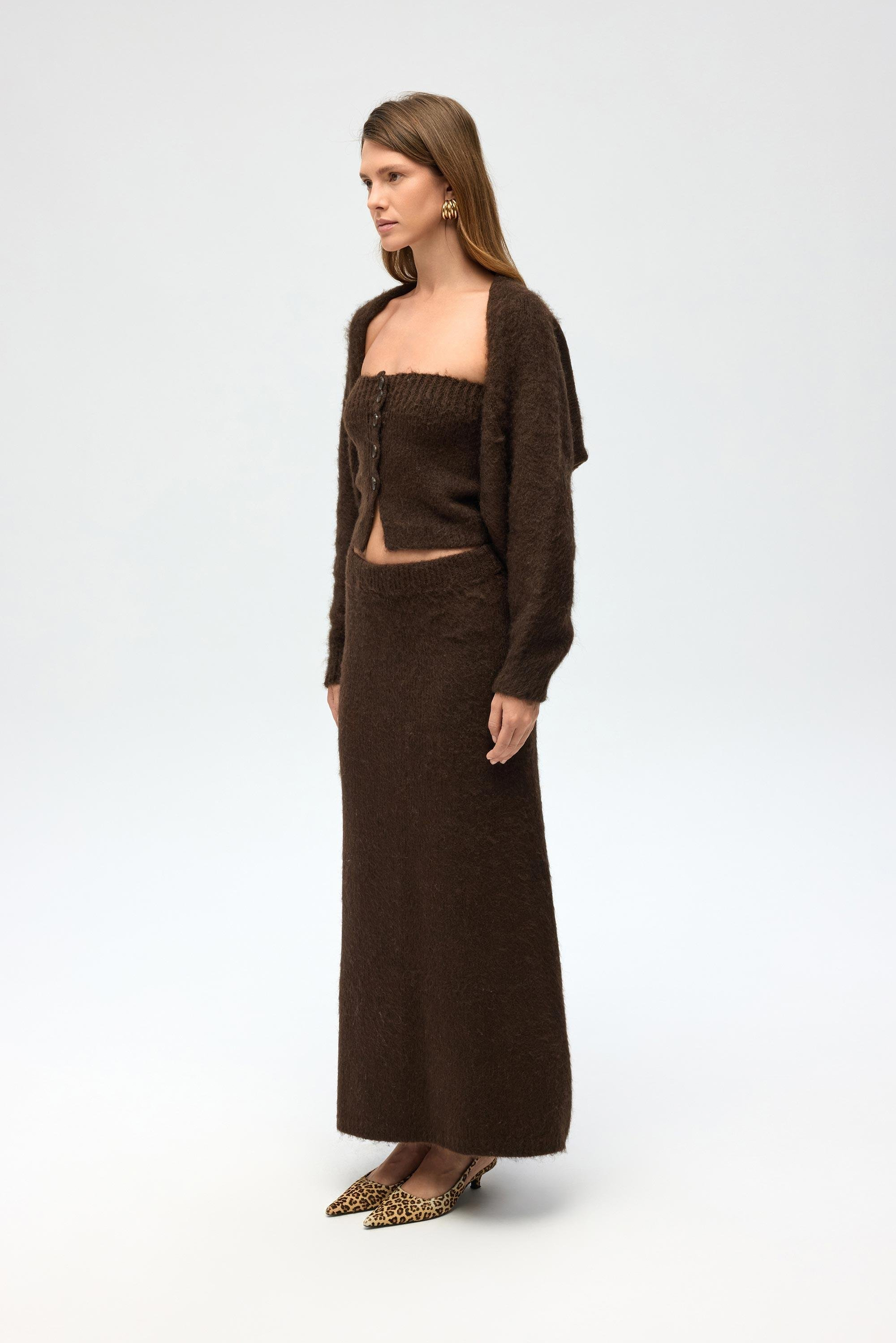 Vintera Kahve Üçlü Triko Takım