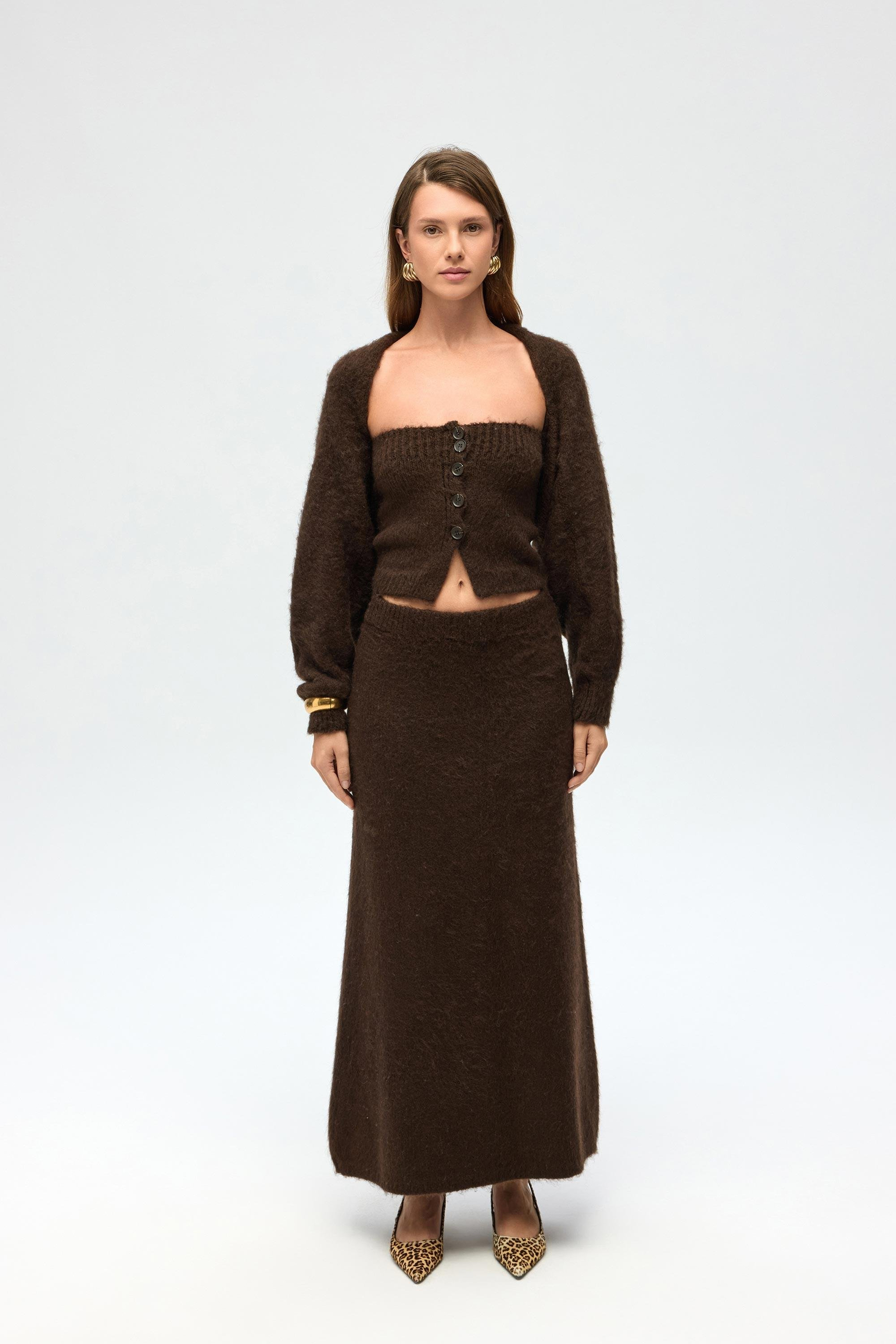 Vintera Kahve Üçlü Triko Takım