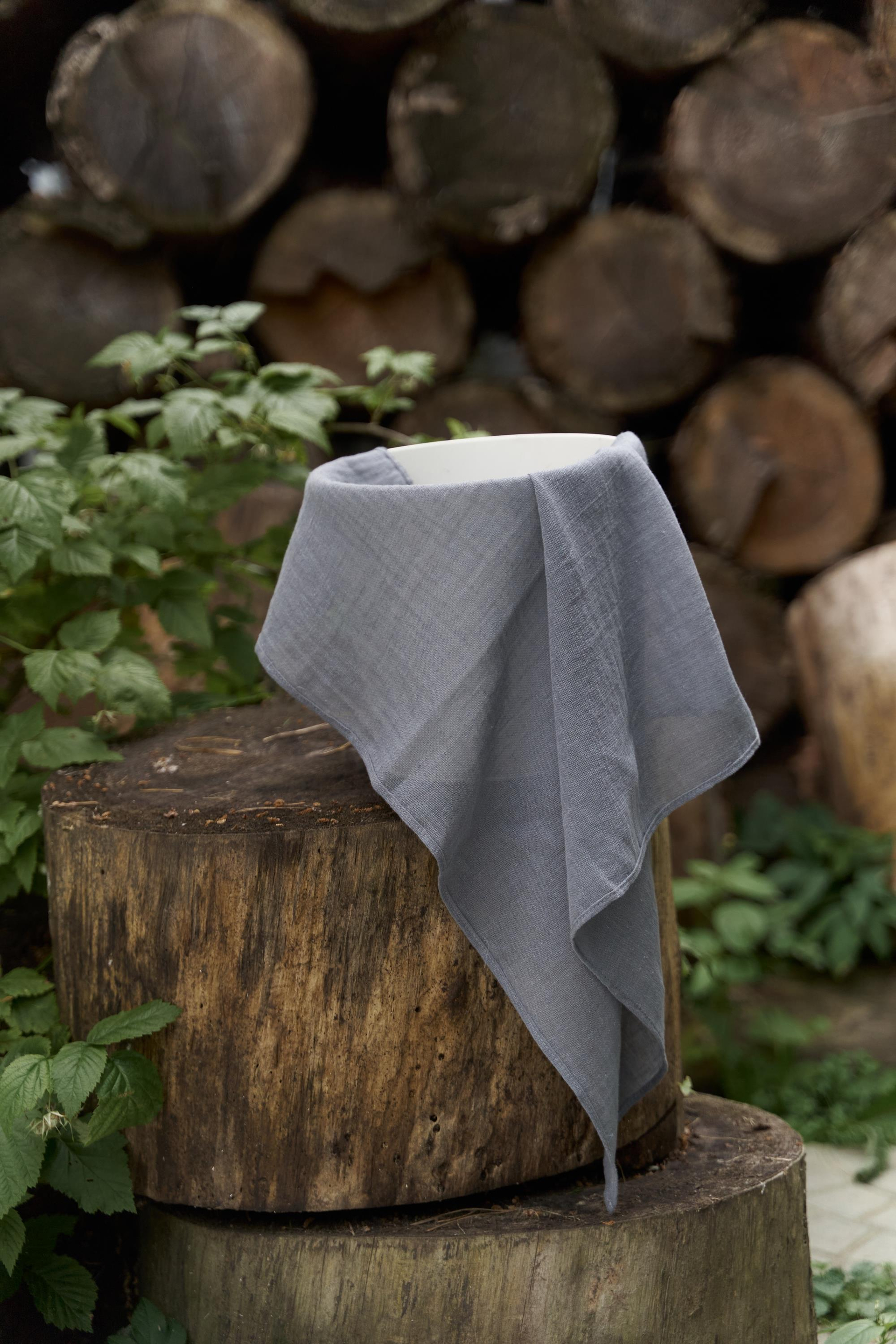 Violet Füme Keten Fular