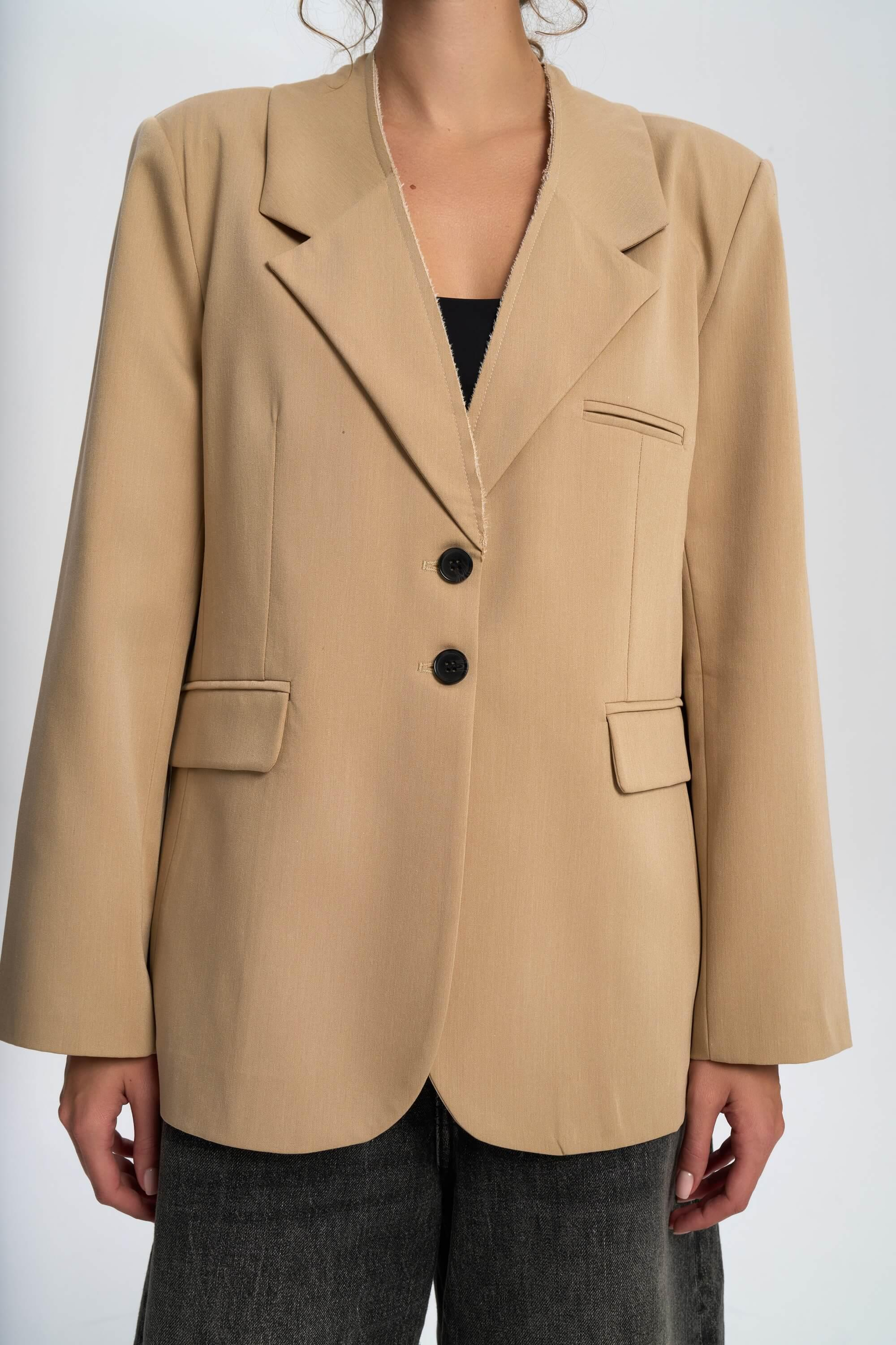 Volda Collar Detailed Taupe Blazer