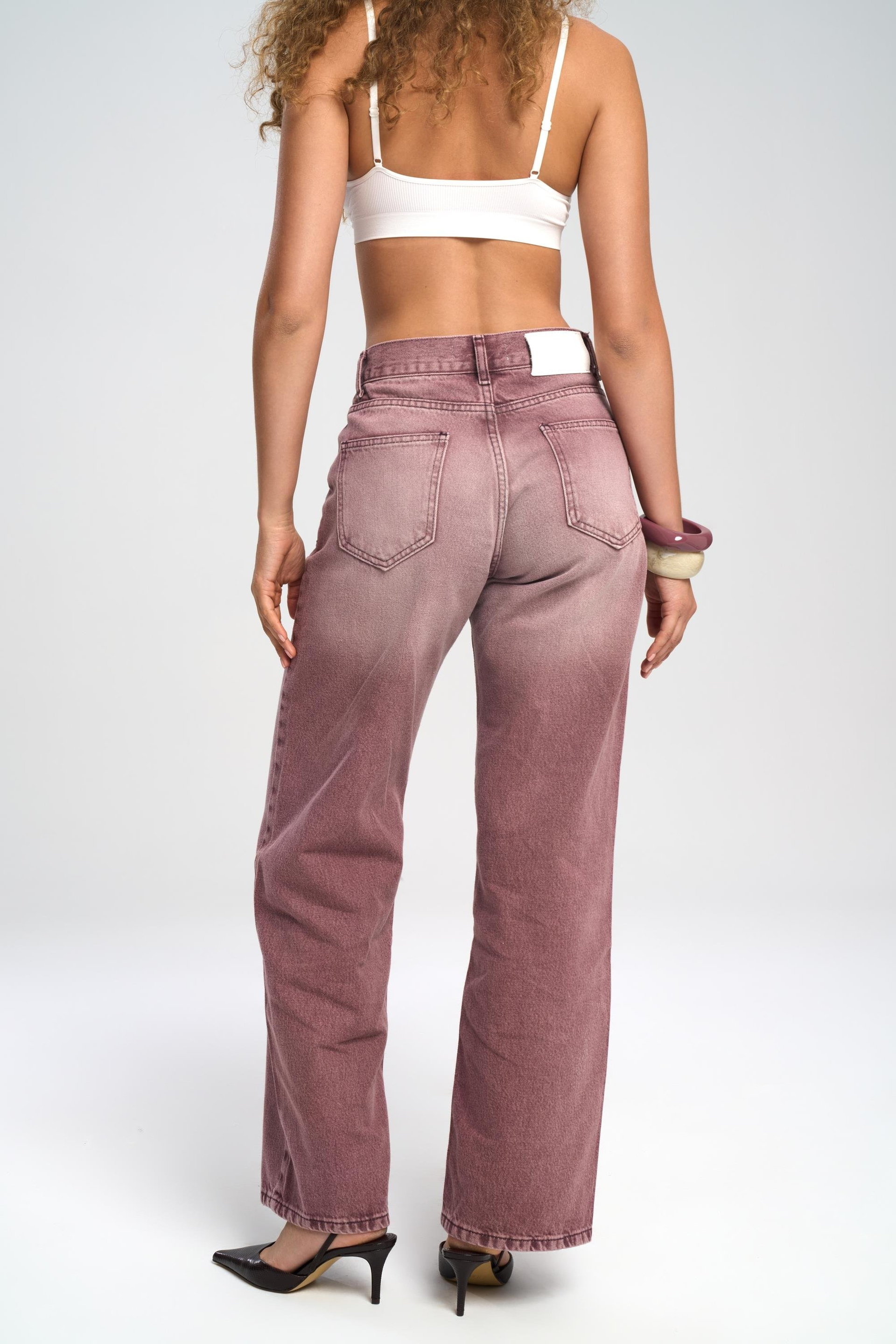 Volme Washed Burgundy Jean Pants