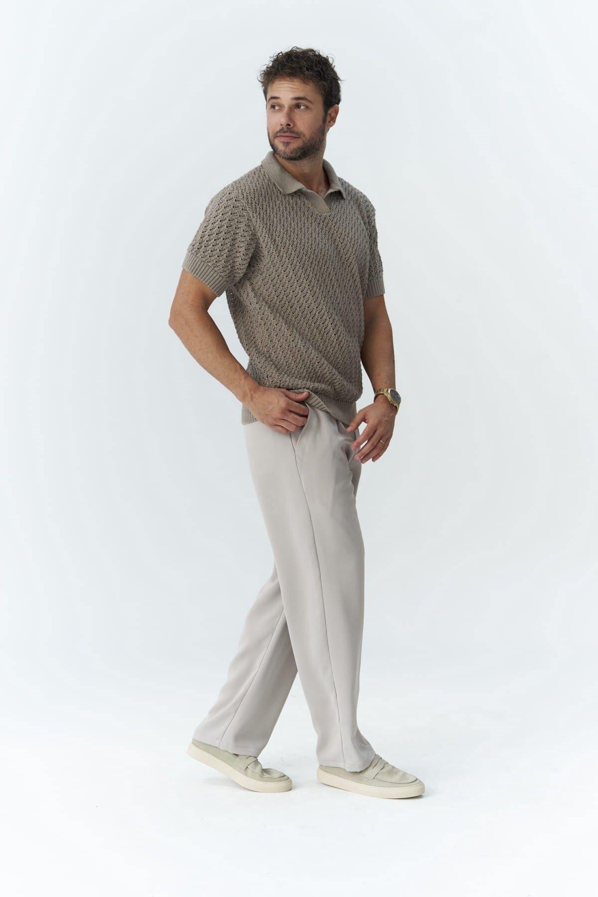 Wells Men's Beige Trousers