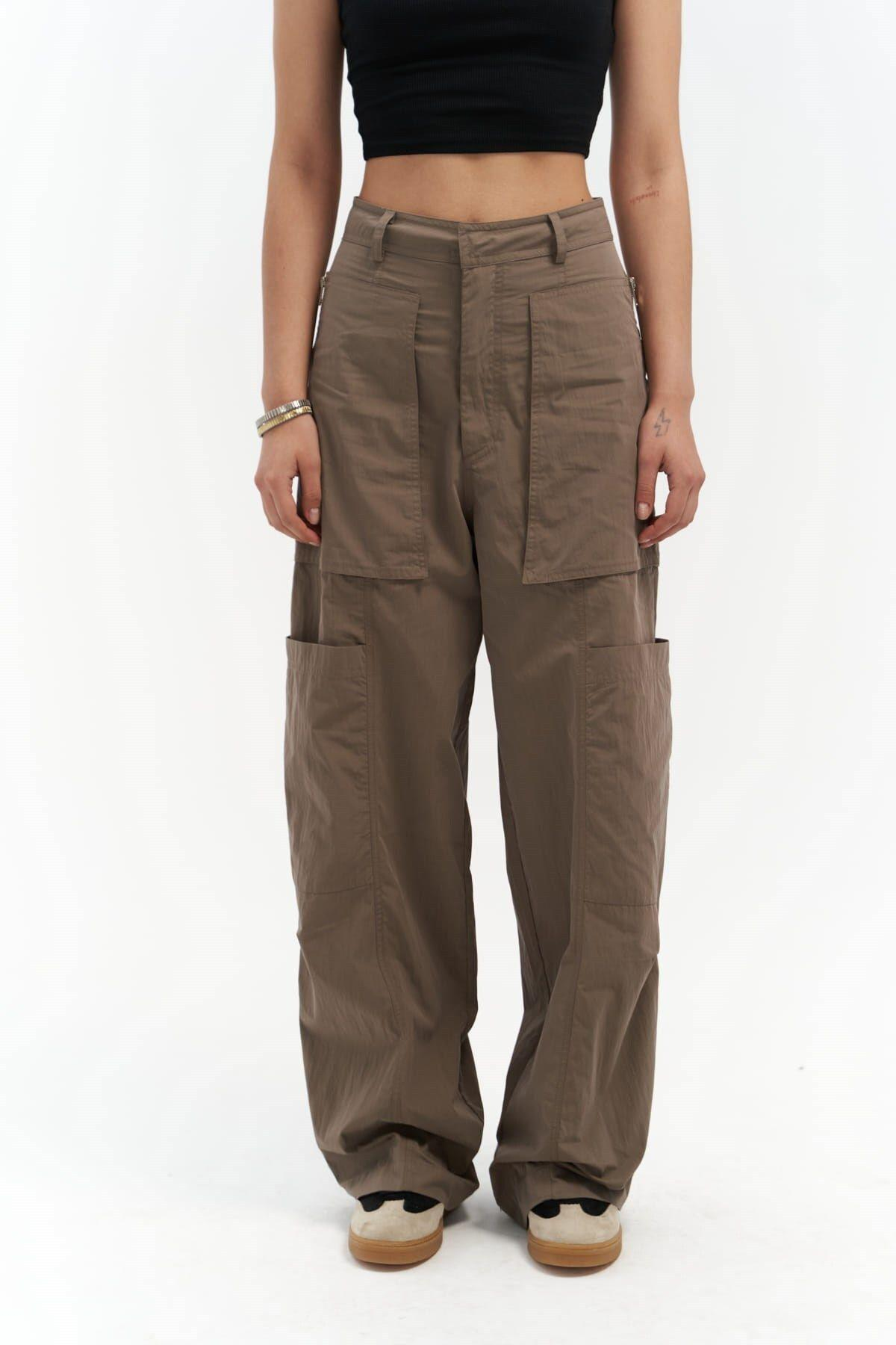 Wendy Khaki  Parachute Cargo Trousers 