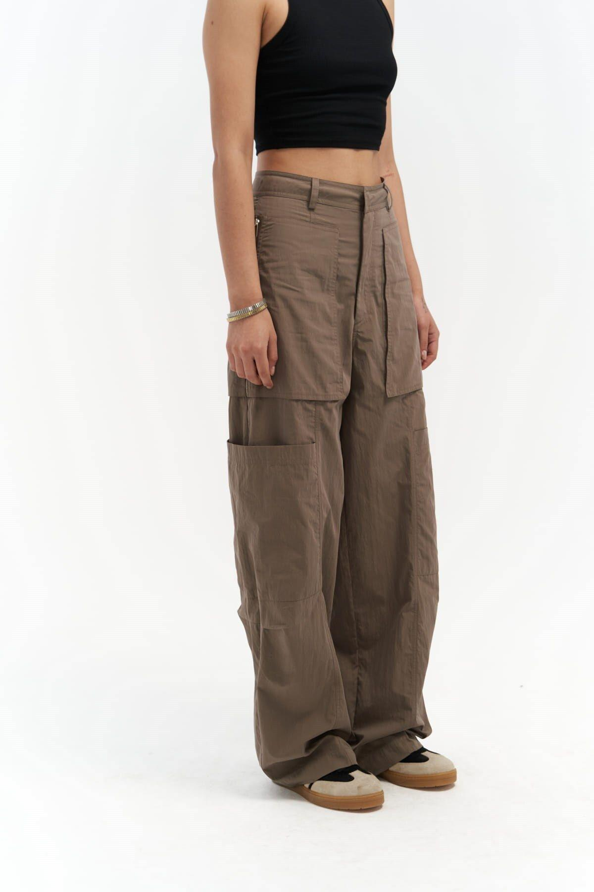 Wendy Khaki  Parachute Cargo Trousers 