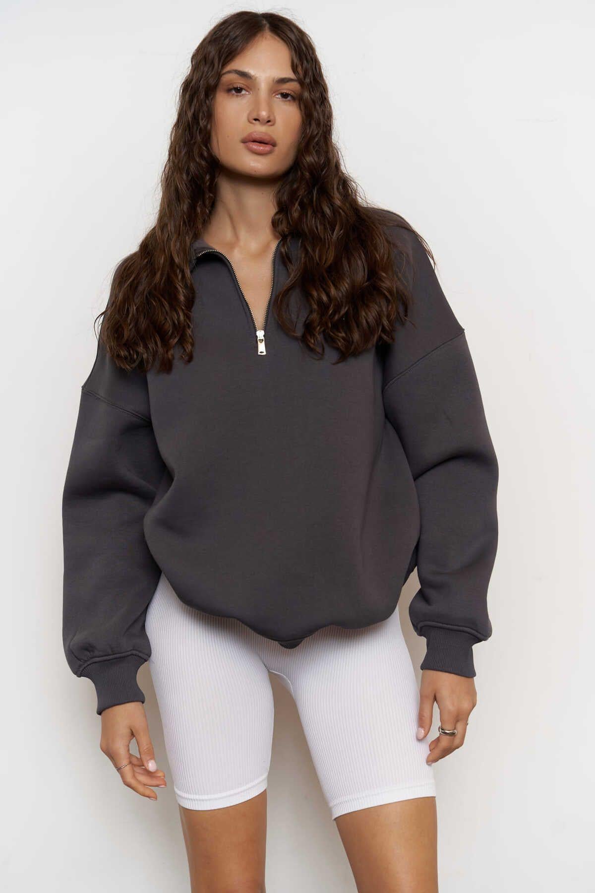 MCLLCTN Wild Buffalo Antrasit Unisex Oversize Sweatshirt