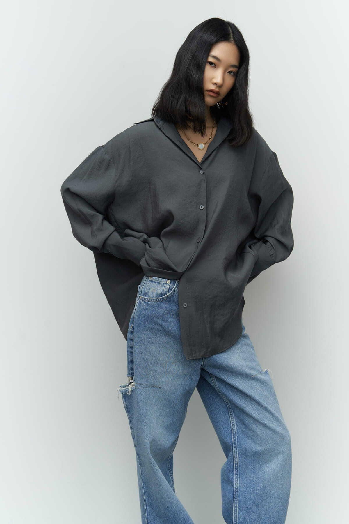 Mai Zaria Anthracite Oversize Shirt