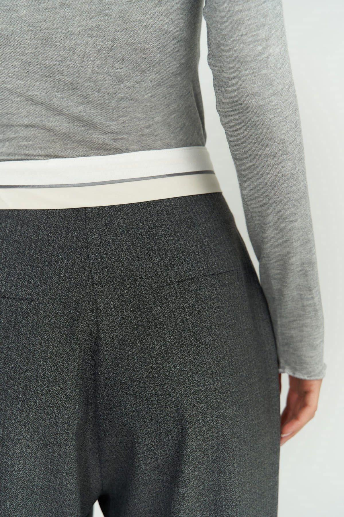 Zelmira Reversed Waistband Dark Gray Pants