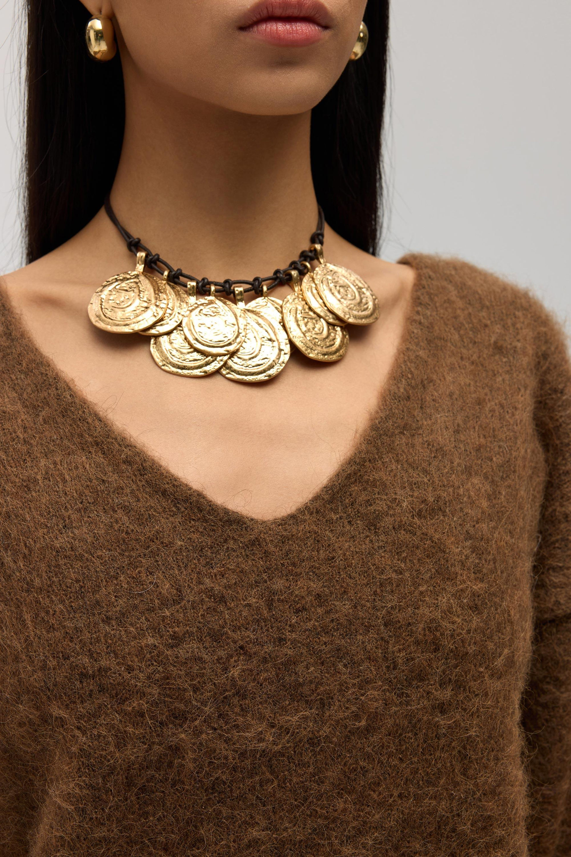 Zerium Basic V Yaka Açık Kahve Triko Kazak