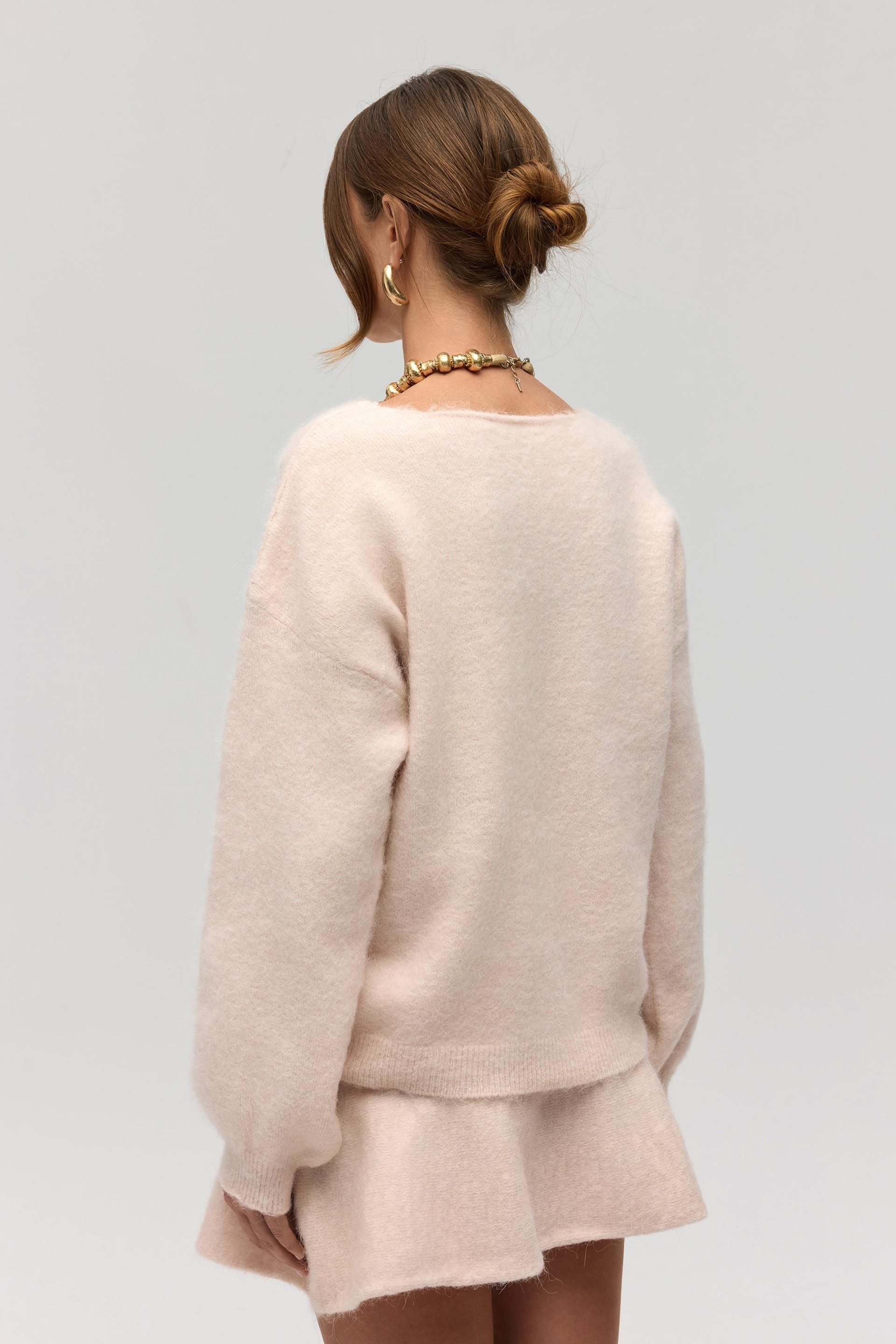 Zerium Basic V Yaka Pembe Triko Kazak