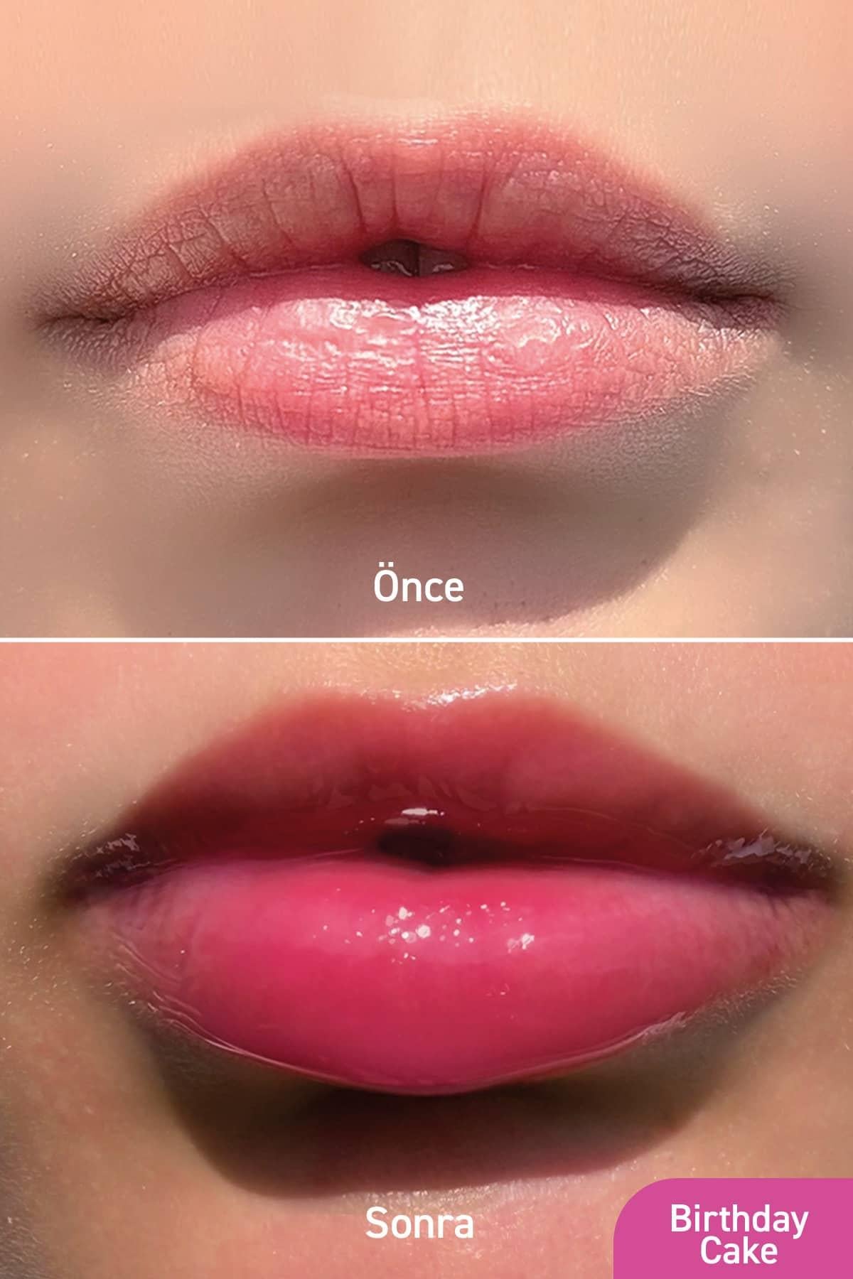 Parlatıcı, Dolgunlaştırıcı, Onarıcı Vegan Dudak Balmı, Meyveli Pasta Aromalı 10 ml