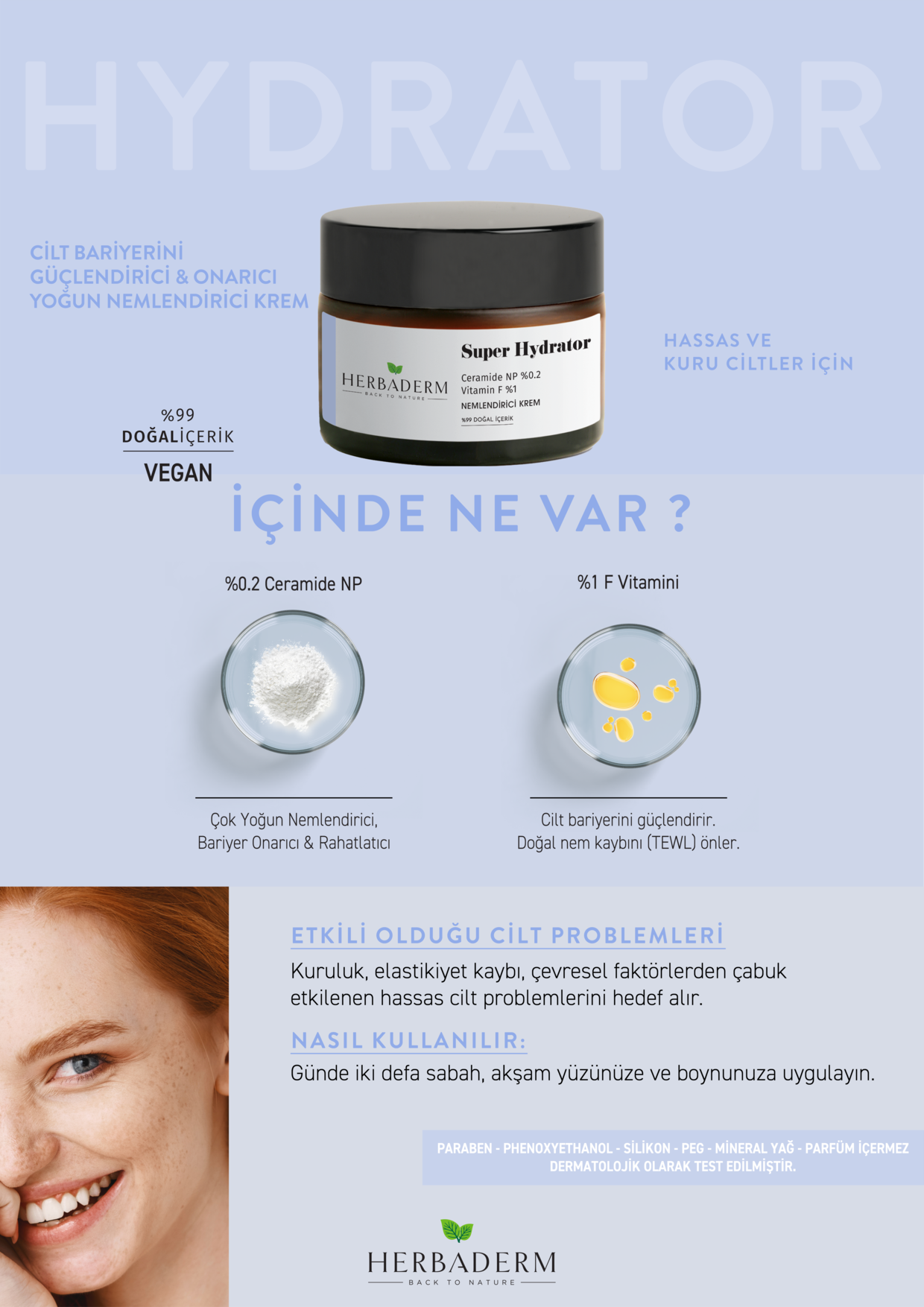 Yoğun Nemlendirici Ceramıde NP  + Vitamin F, Hassas Ciltler 50 ml