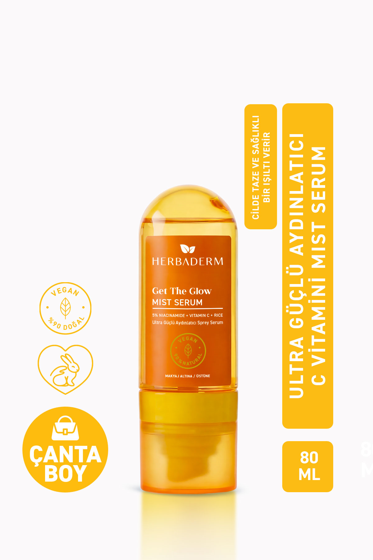 Ultra Güçlü Aydınlatıcı C Vitamini Mist Serum, Makyaj Öncesi/Sonrası 80 ml