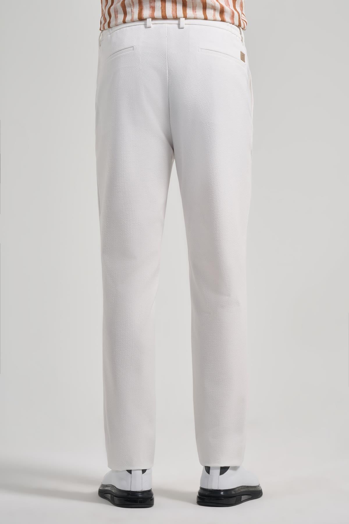 Krem Rengi Esnek Yandan Cepli Classic Slim Fit Jogger Pantolon 1003240169