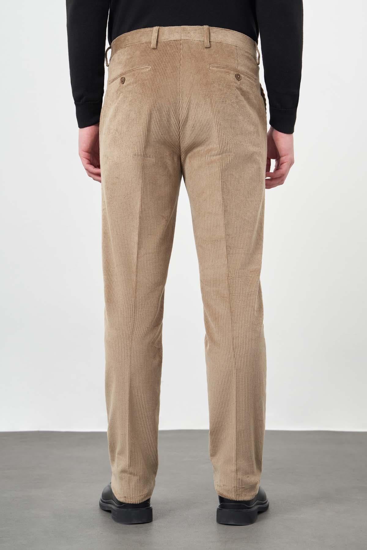 Bej Pamuklu Yandan Cepli Comfort Fit Classic Pantolon 1003245160
