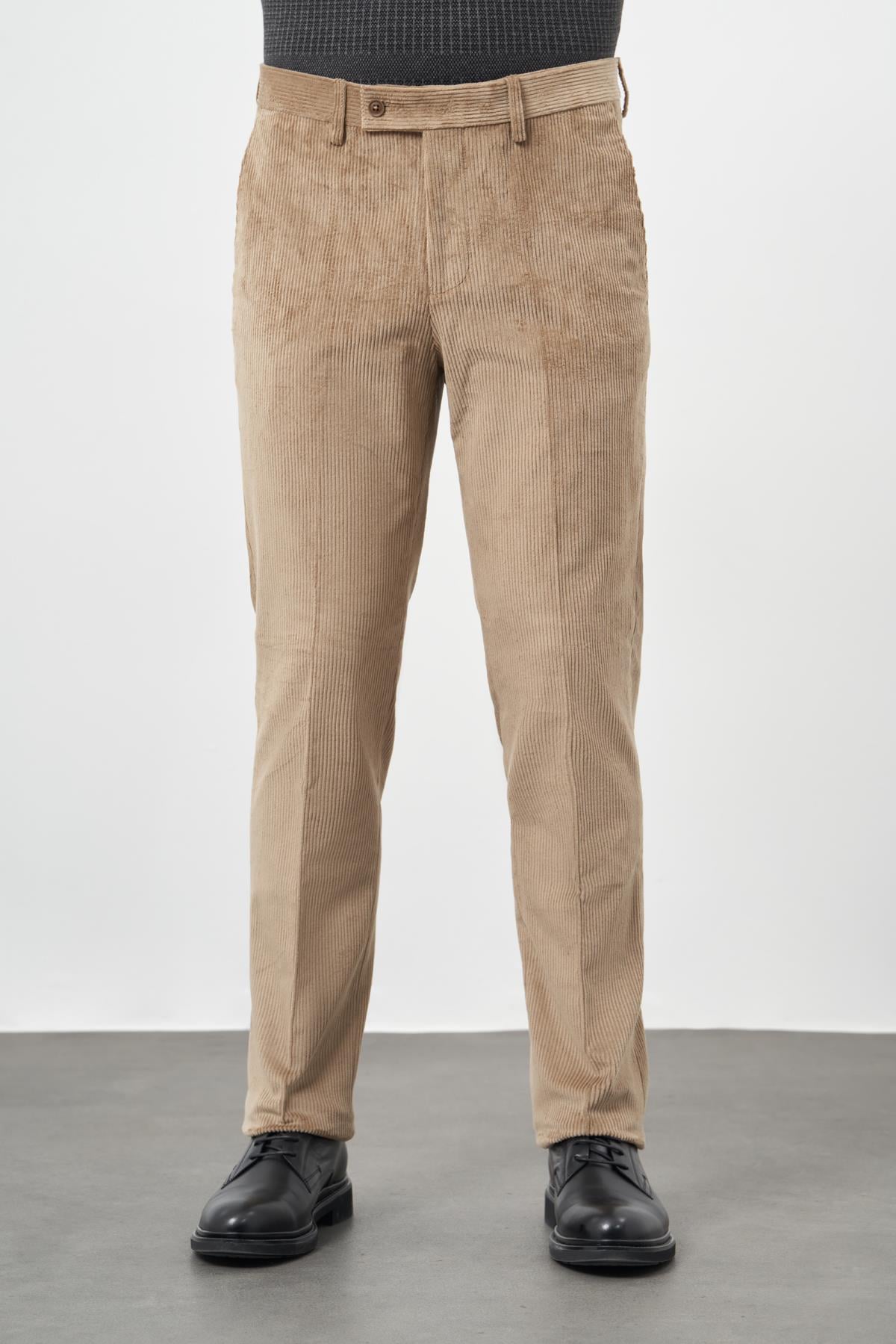 Bej Pamuklu Yandan Cepli Comfort Fit Classic Pantolon 1003245160