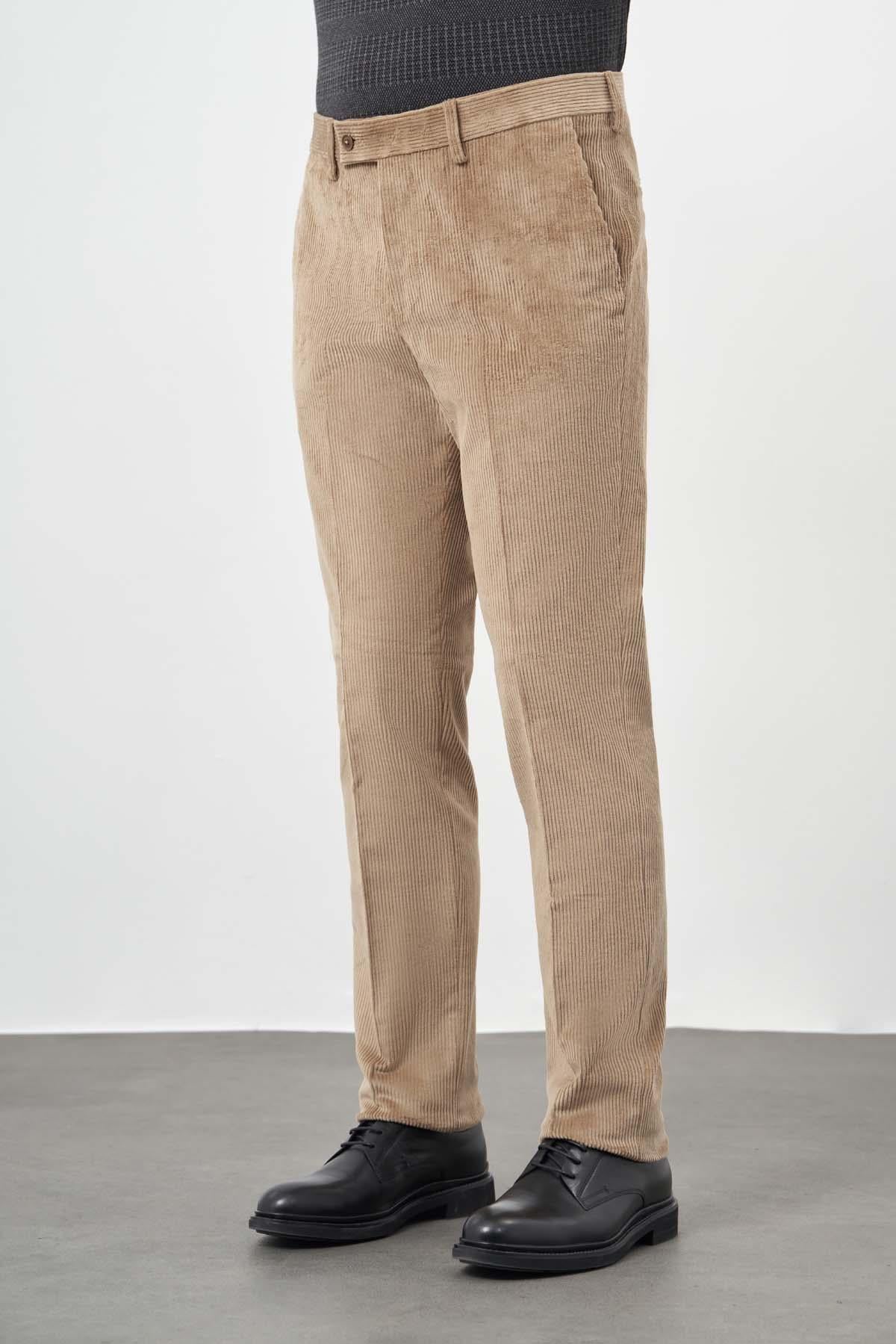 Bej Pamuklu Yandan Cepli Comfort Fit Classic Pantolon 1003245160