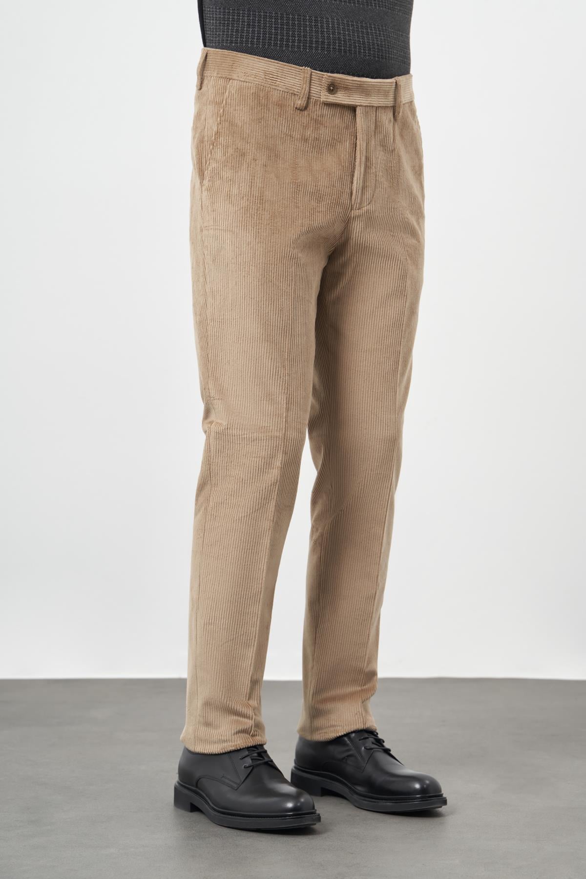 Bej Pamuklu Yandan Cepli Comfort Fit Classic Pantolon 1003245160
