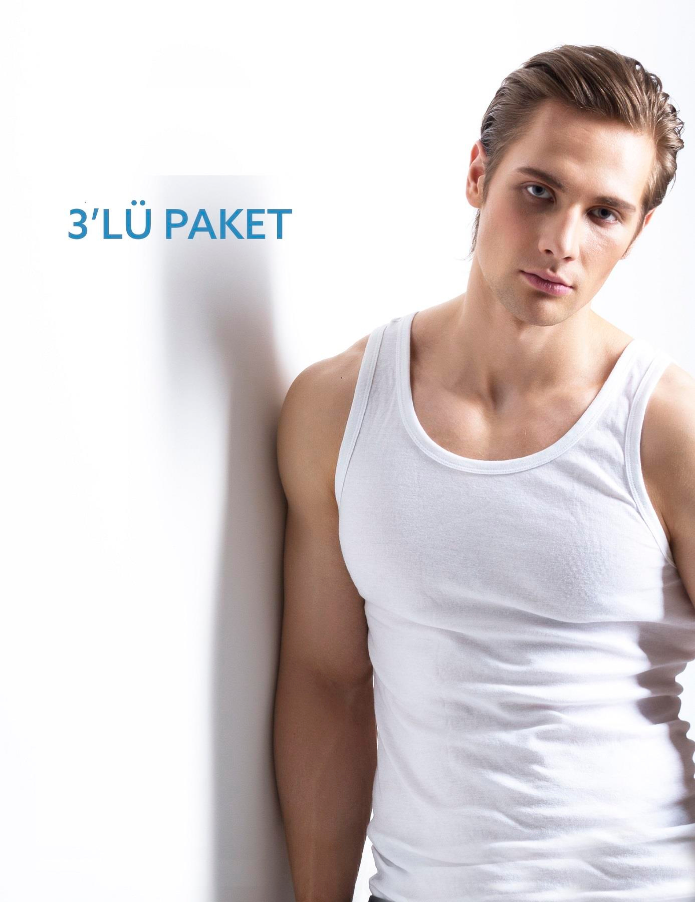 Beyaz %100 Pamuk 3lü Atlet 1062240100