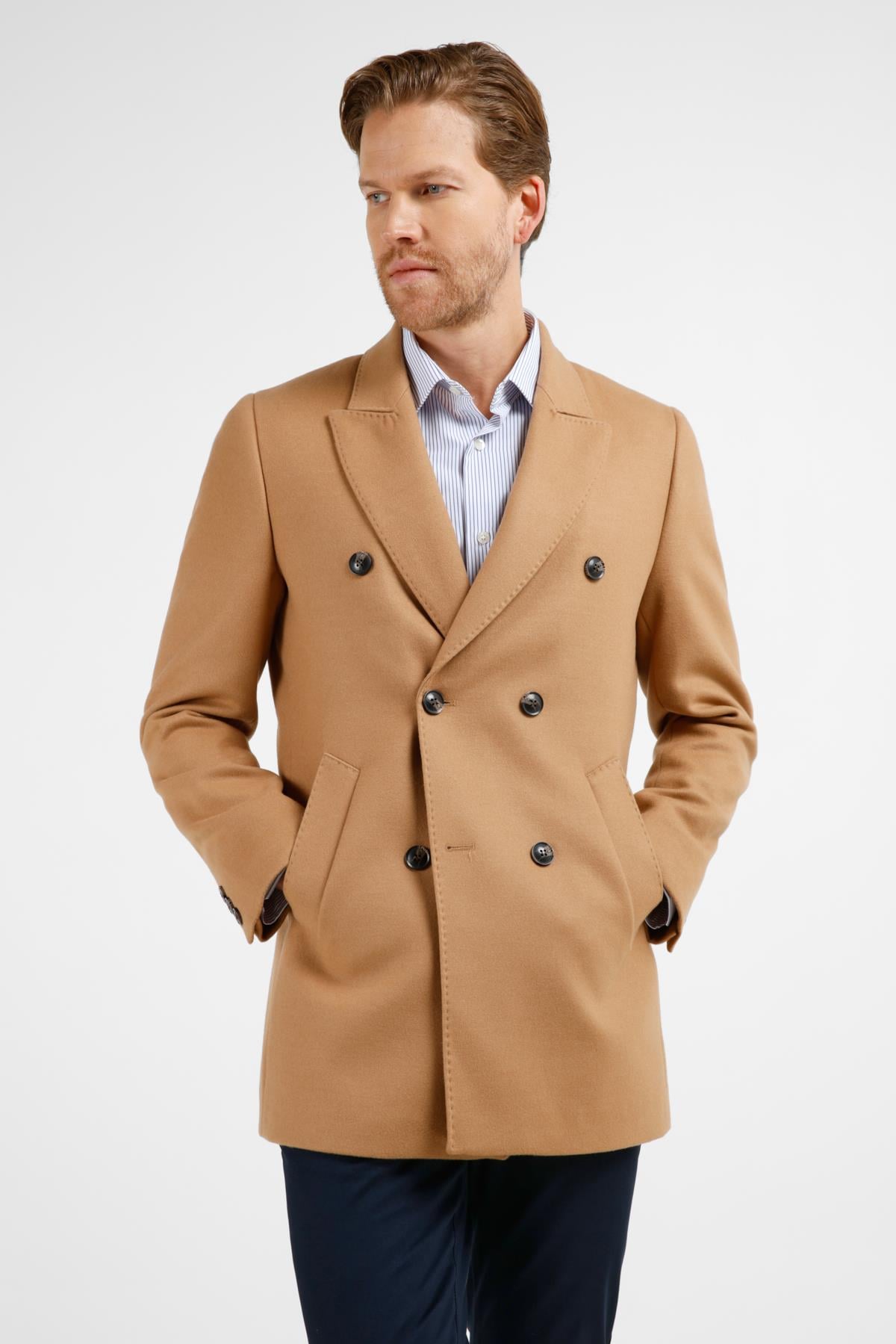 Camel Kılıç Yaka Classic Slim Fit Kruvaze Kaban 1008255102