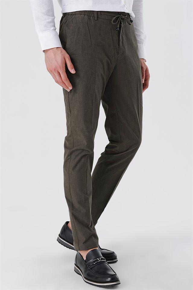 Vizon Yan Cep Düz Paça Casual Slim Fit Pamuklu Jogger Pantolon 1003230159