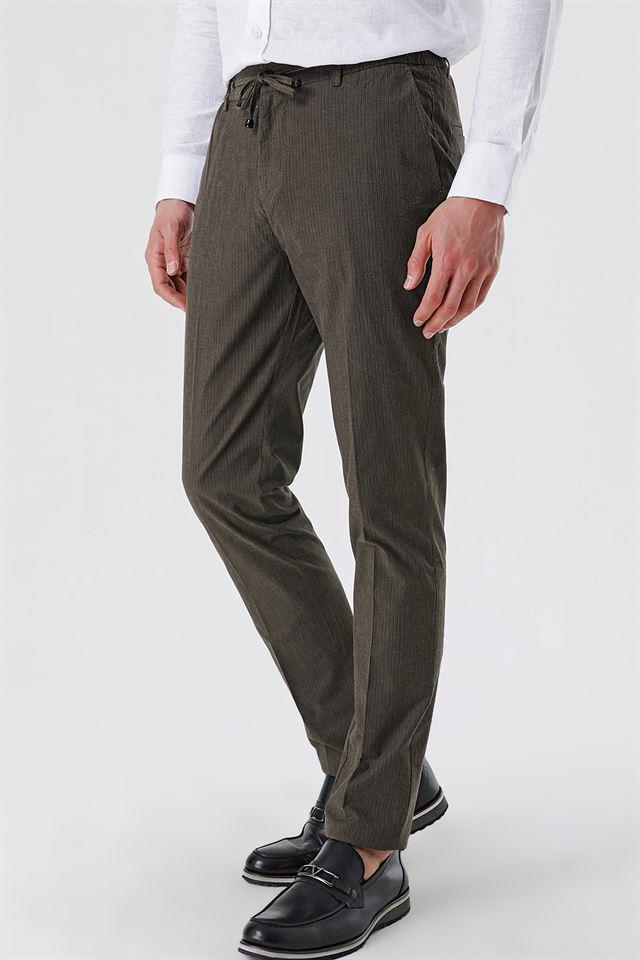 Vizon Yan Cep Düz Paça Casual Slim Fit Pamuklu Jogger Pantolon 1003230159