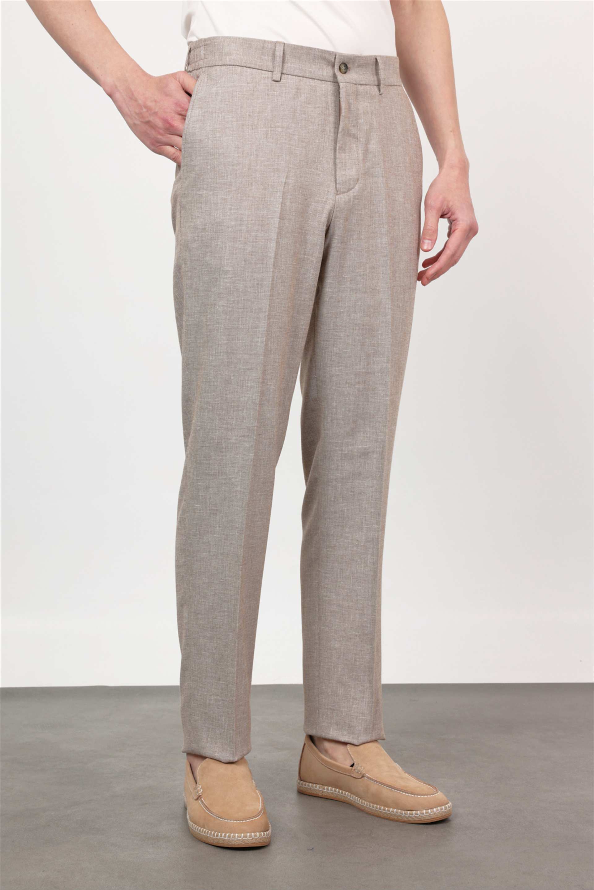 Kahverengi Yan Cep Comfort Fit Pamuklu Chino Pantolon 1003260167