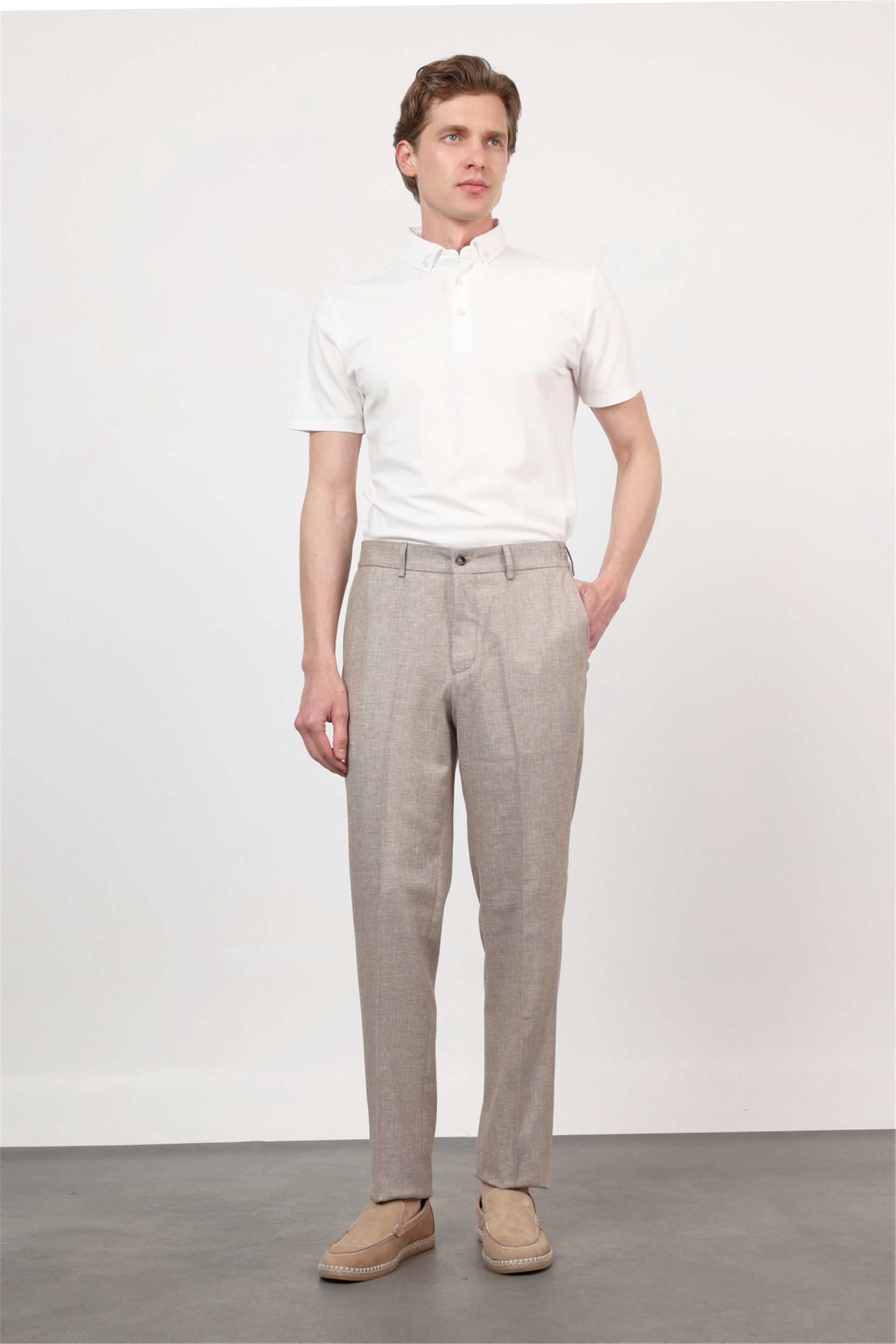 Kahverengi Yan Cep Comfort Fit Pamuklu Chino Pantolon 1003260167