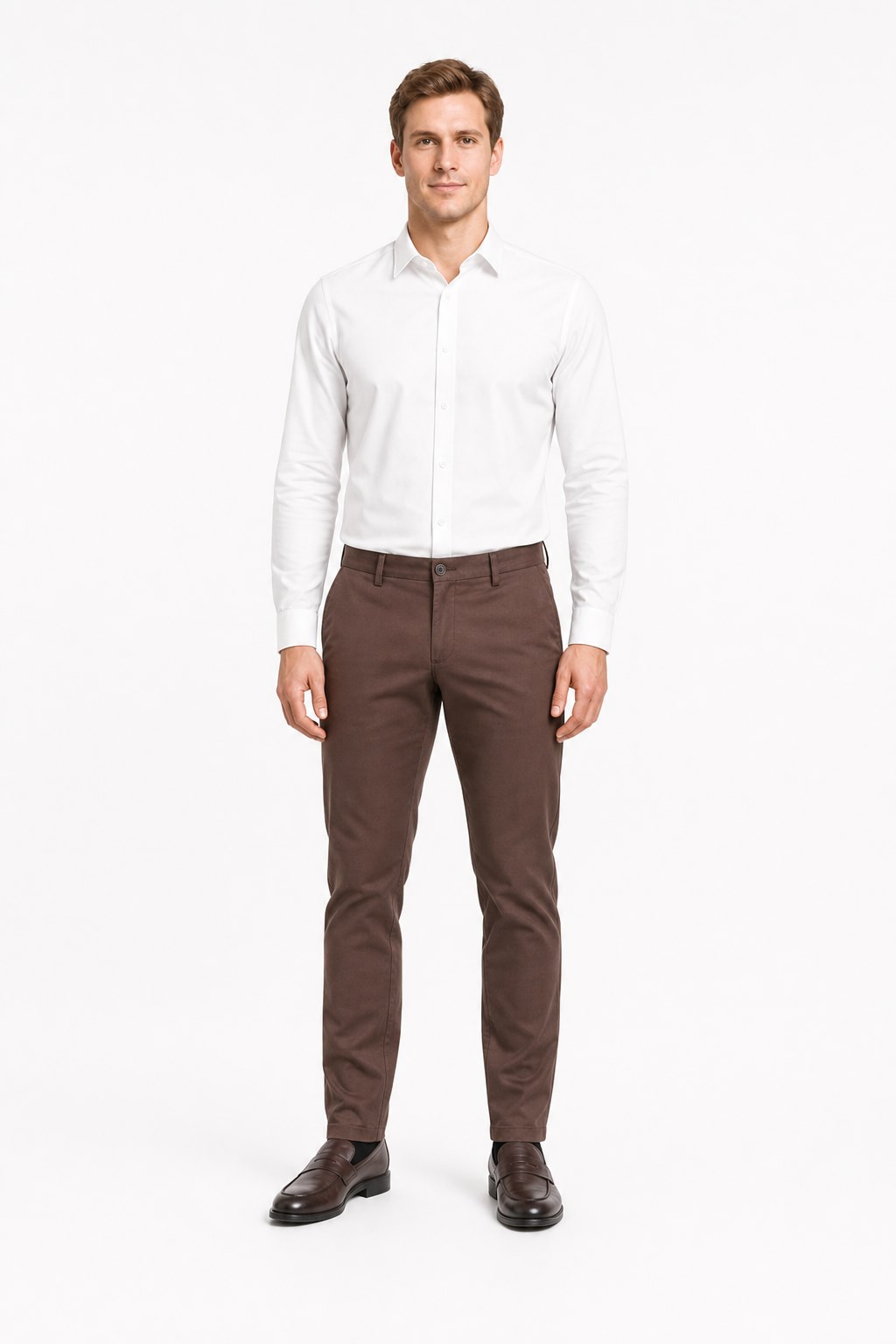 Kahverengi Yan Cep Comfort Fit Pamuklu Chino Pantolon 1003260172