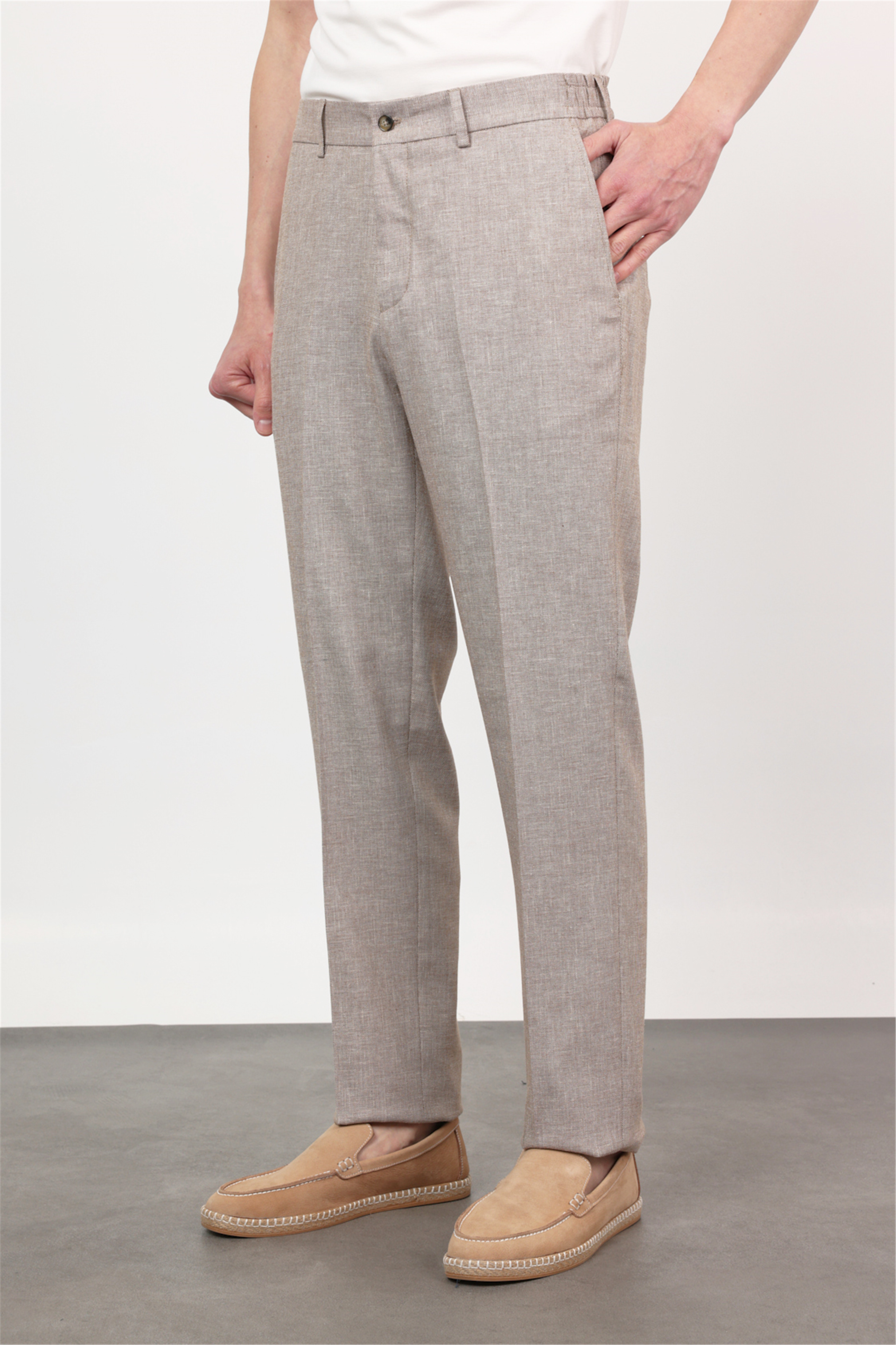 Kahverengi Yan Cep Comfort Fit Pamuklu Chino Pantolon 1003260167