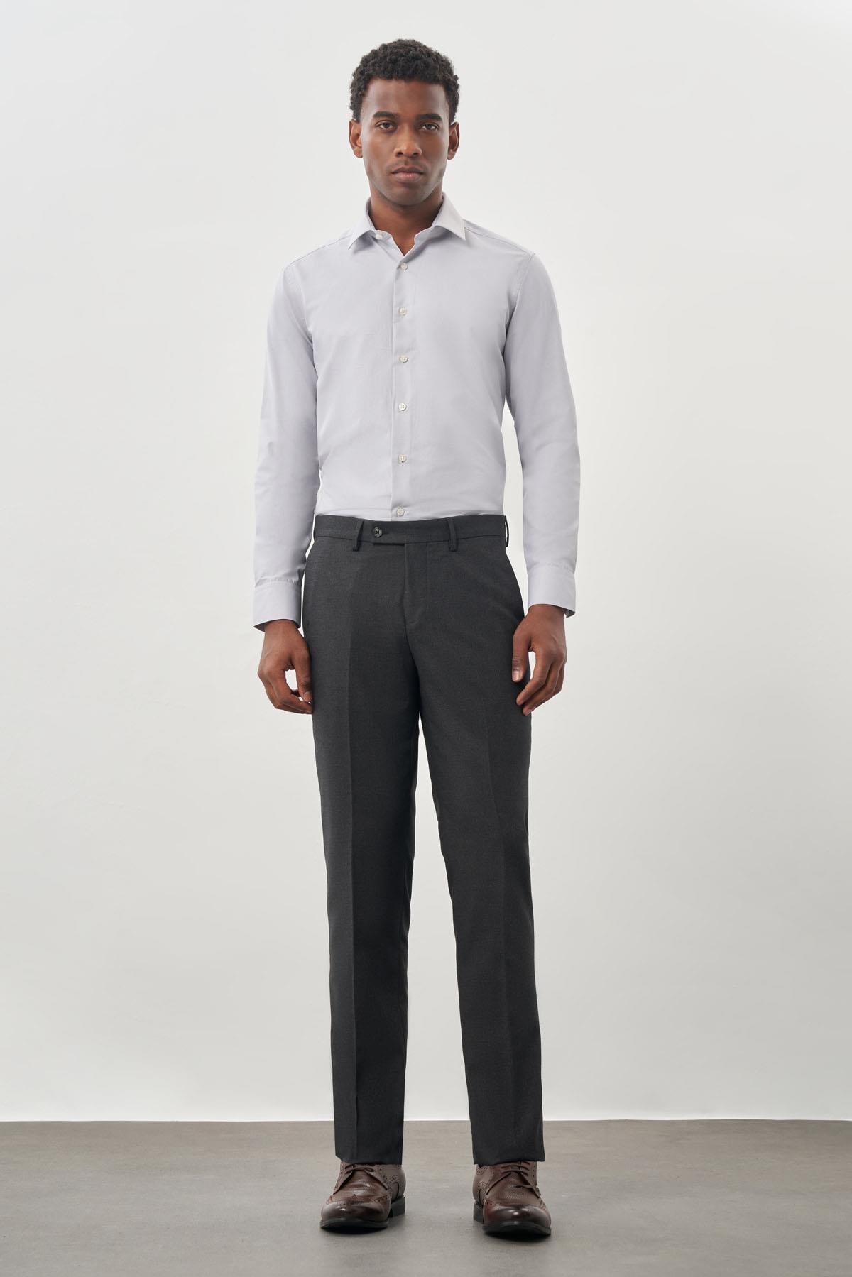 Füme Esnek Yandan Cepli Comfort Fit Classic Pantolon 1003245207