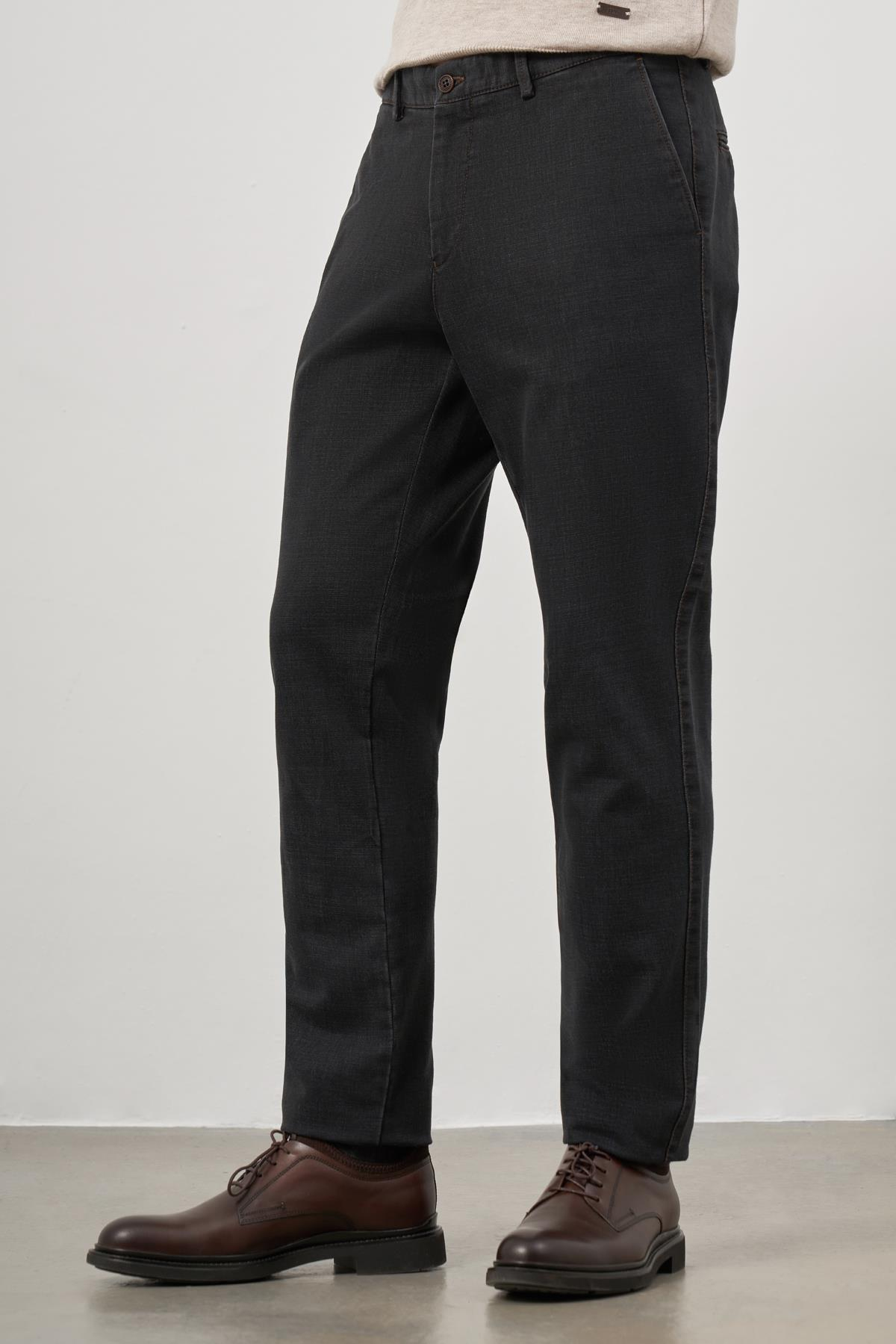 Füme Pamuklu Yandan Cepli Casual Comfort Fit Denim Chino Pantolon 1003245155